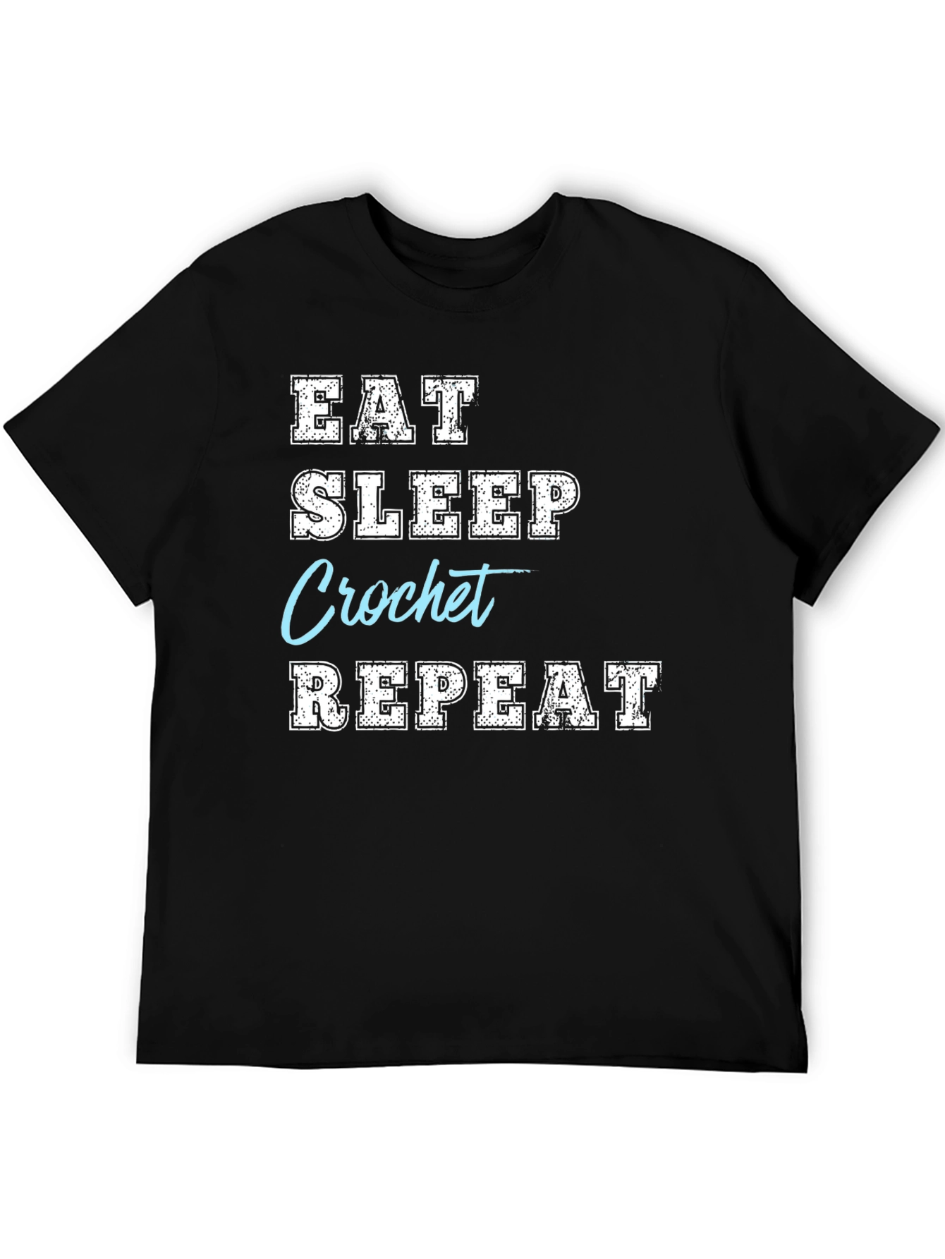 Black Eat Sleep Crochet Repeat T-Shirt view 5