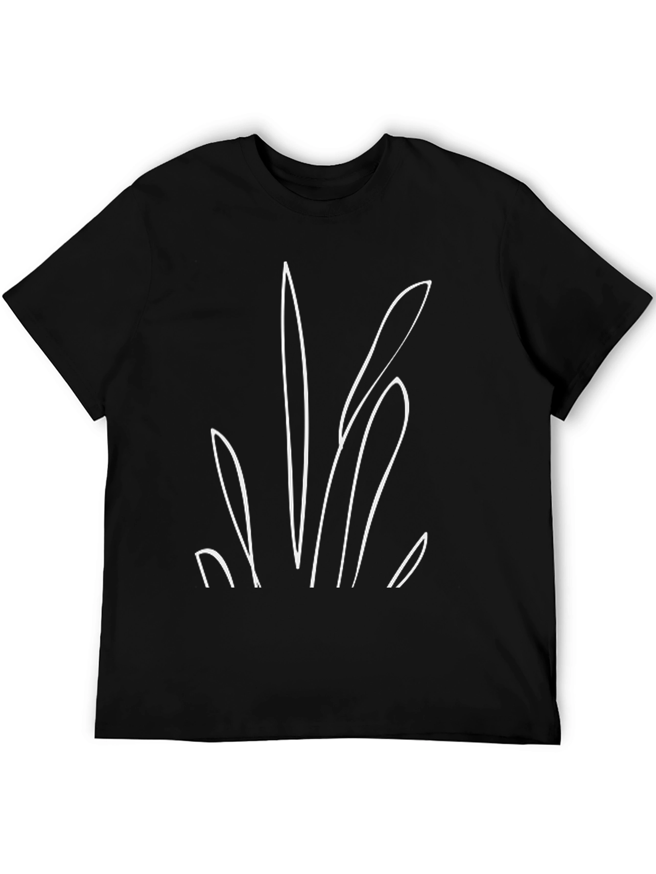 Black Minimalist Line Art Black T-Shirt view 5