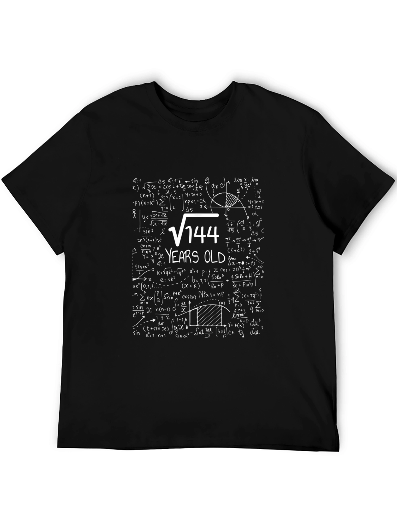 Black Math Equation 12 Years Old Graphic T-Shirt view 5