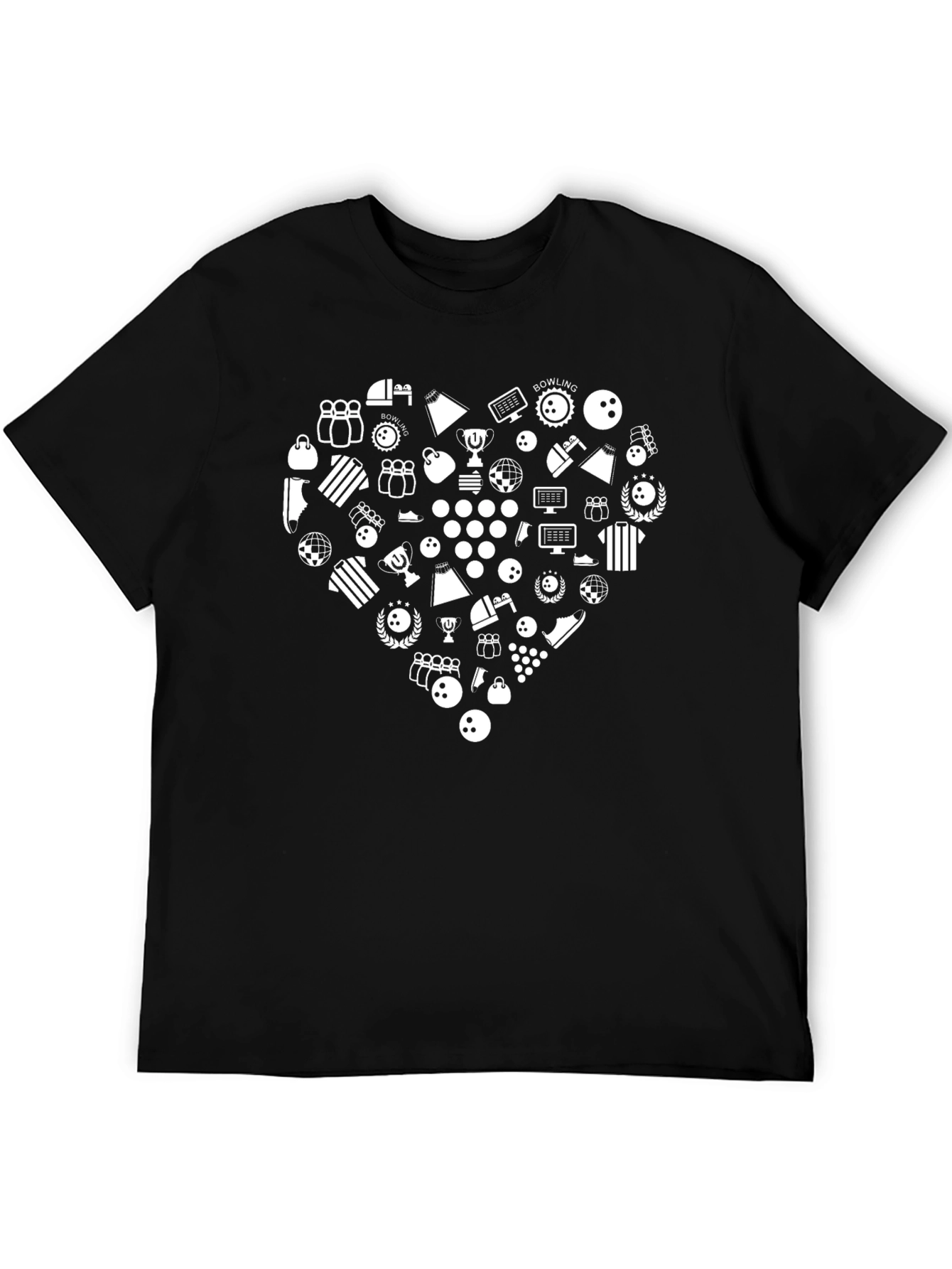 Black Bowling Heart Graphic T-Shirt view 5