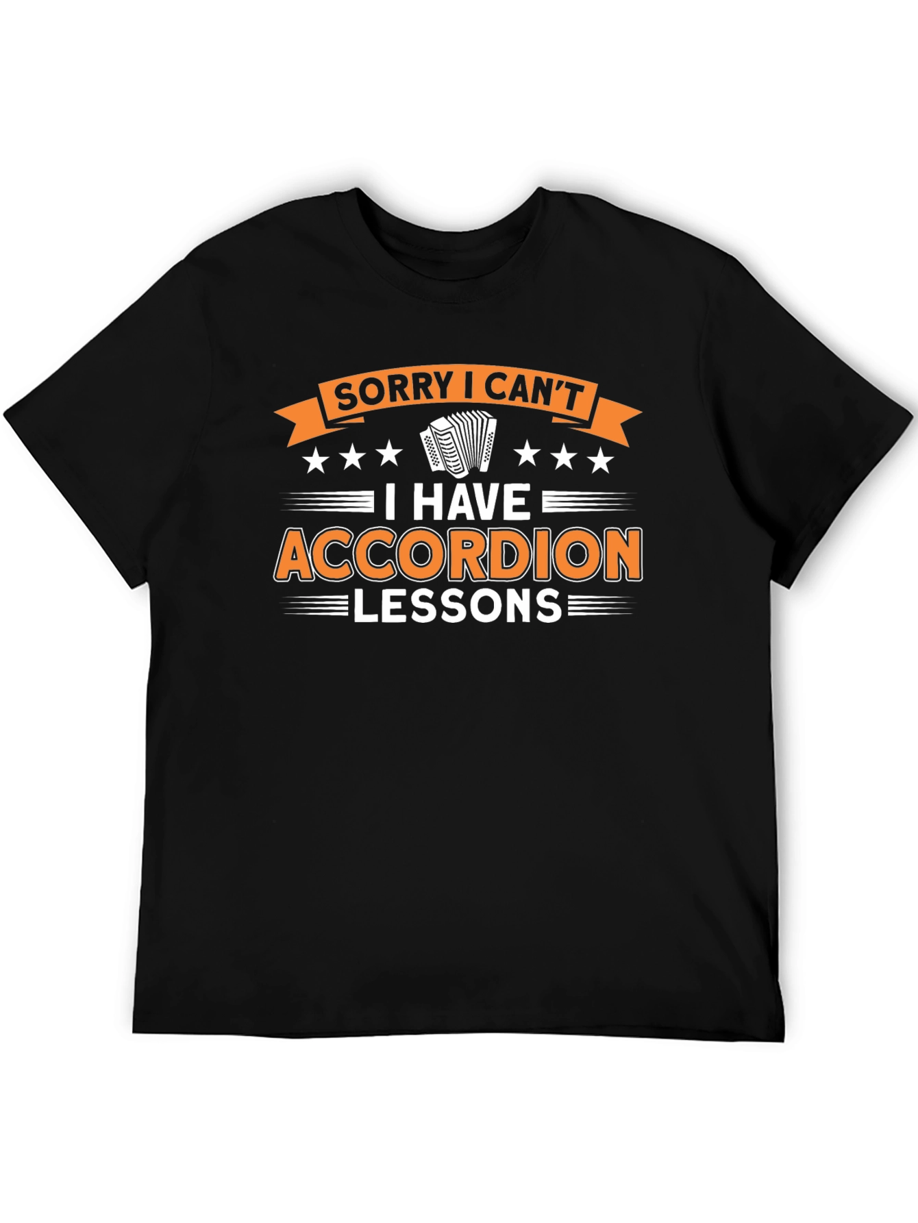 Black Funny Accordion Lessons Graphic T-Shirt view 5