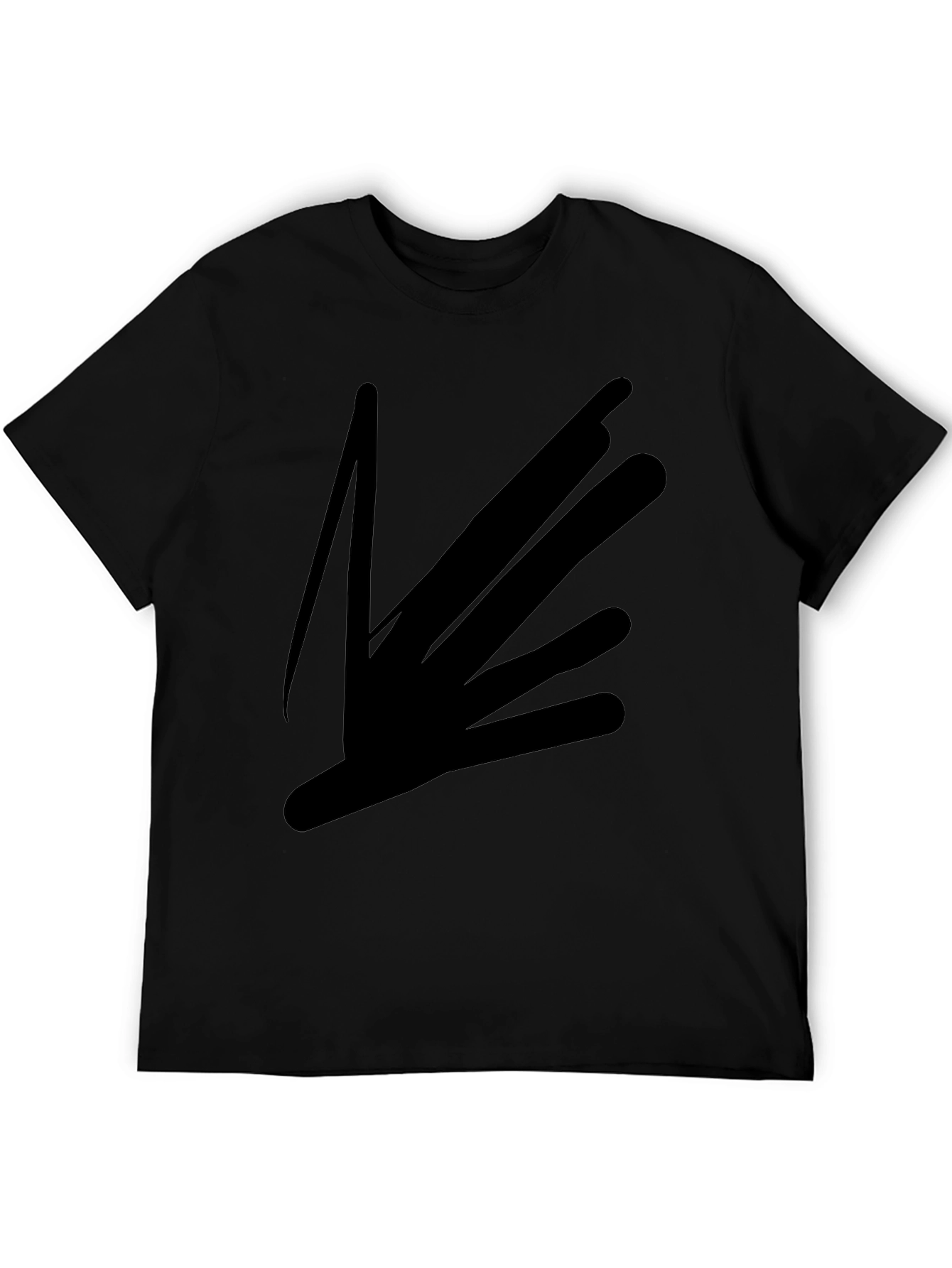 Black Abstract Graphic Black T-Shirt - Modern Casual Wear view 5