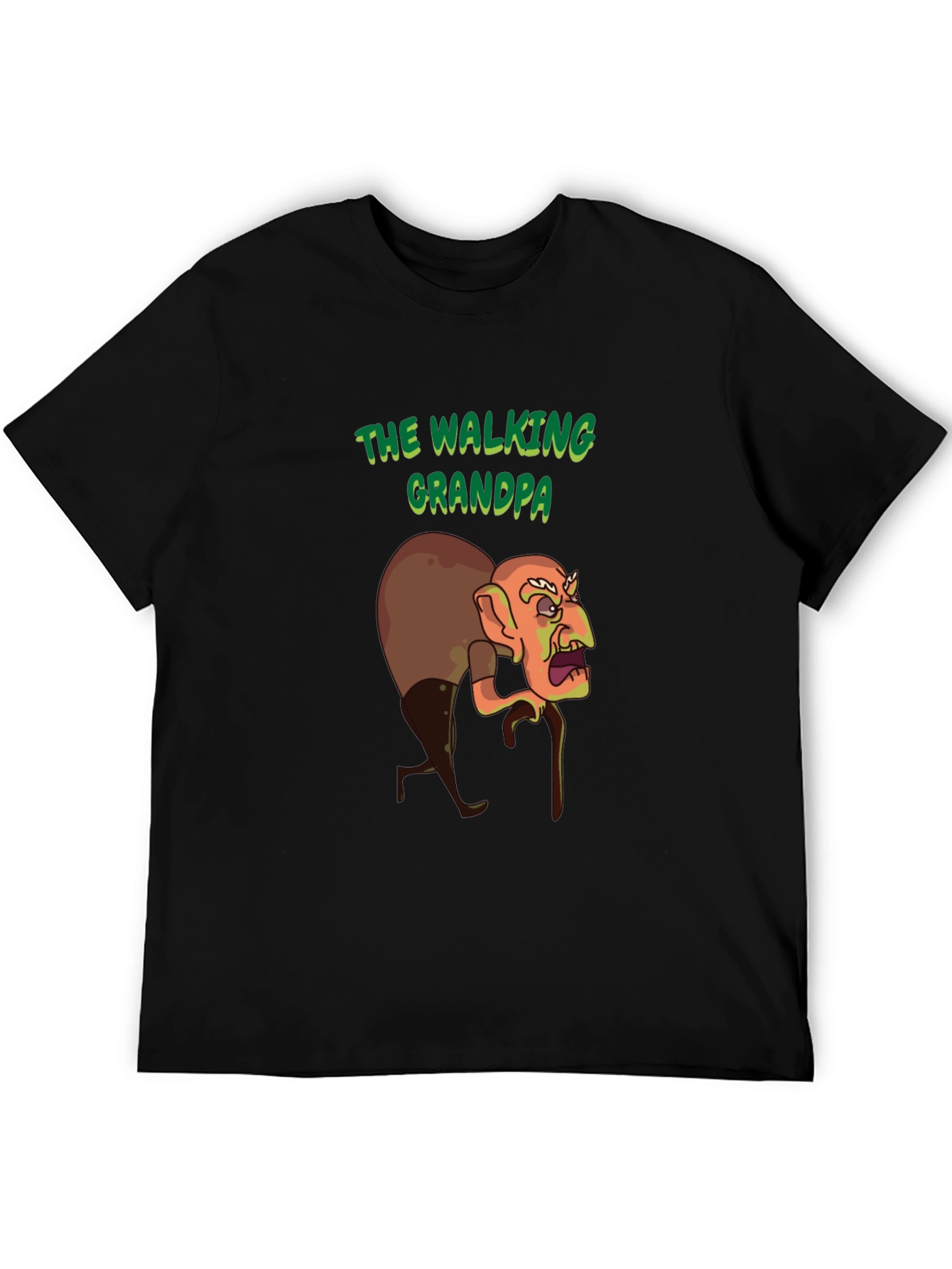 Black The Walking Grandpa Graphic T-Shirt view 5