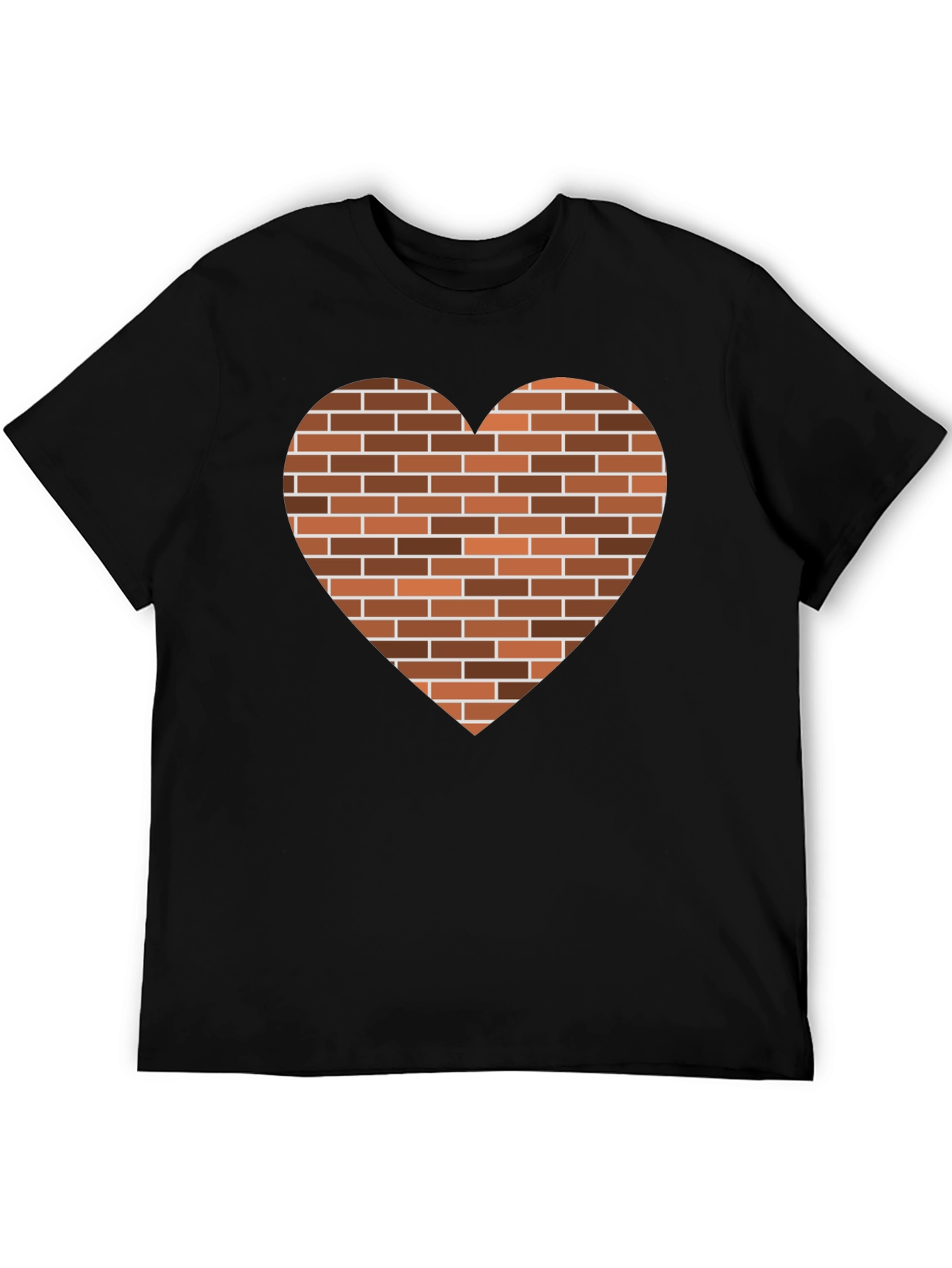 Black Brick Heart Graphic Tee - Unique Casual Shirt view 5