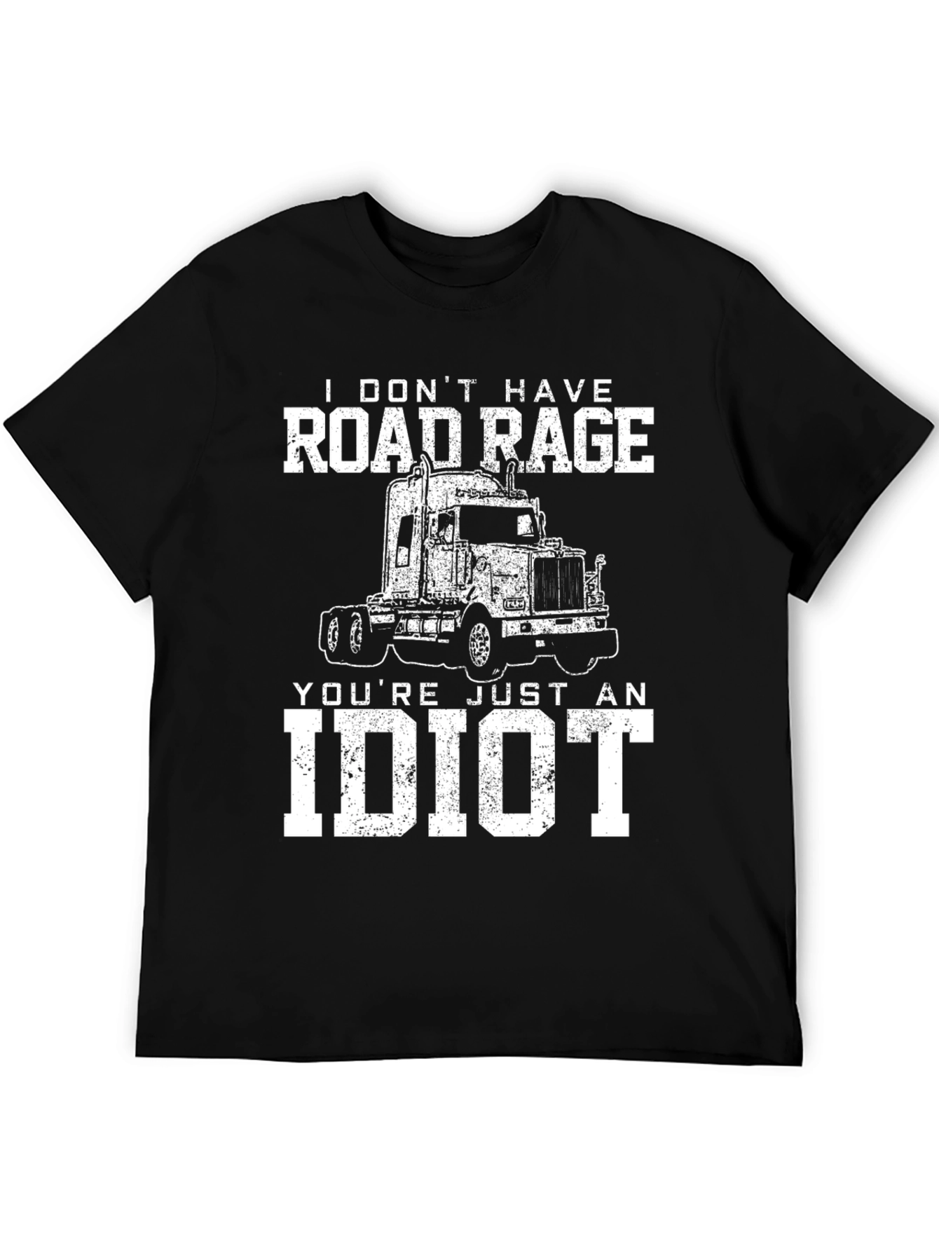 Black Road Rage Trucker Graphic Tee - Black Cotton Blend view 5
