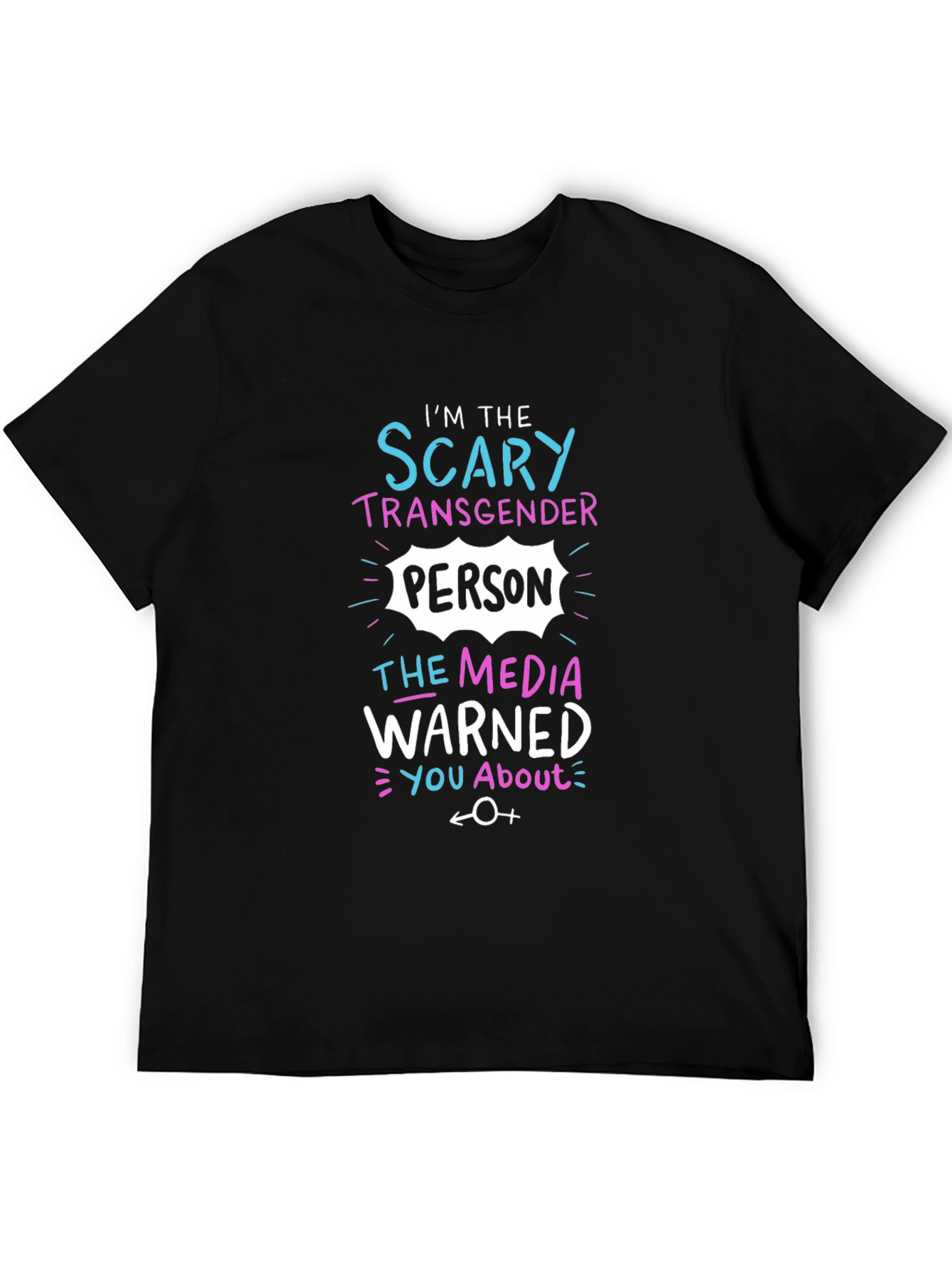 Black Scary Transgender Person Black T-Shirt view 5