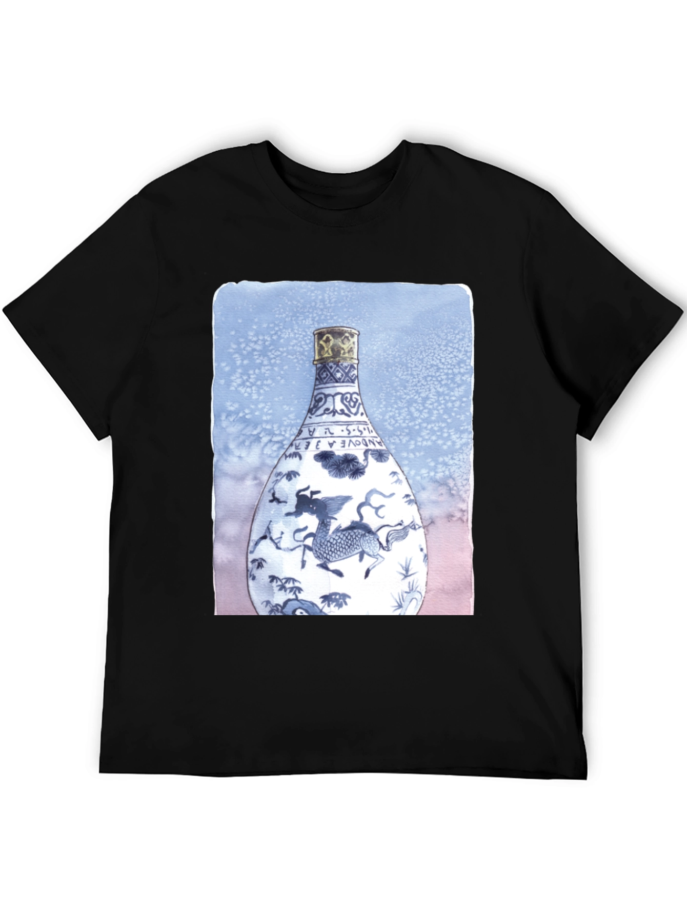 Black Dragon Vase Graphic Tee - Unique Art Shirt view 5