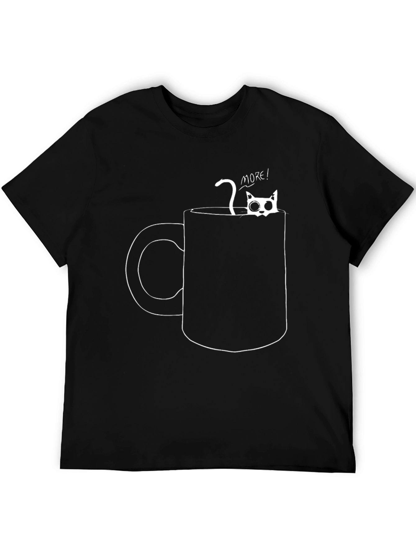 Black Cat In Mug Graphic T-Shirt - Black view 5
