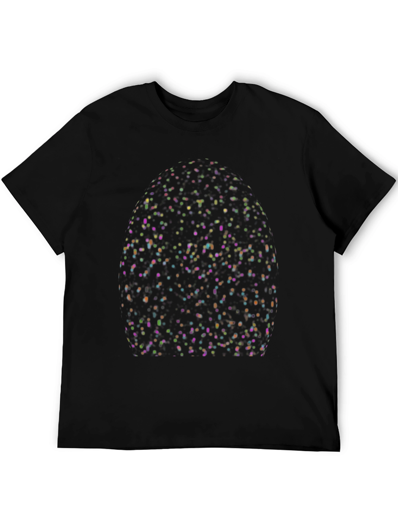 Black Speckled Egg Graphic Print Crew Neck T-Shirt view 5