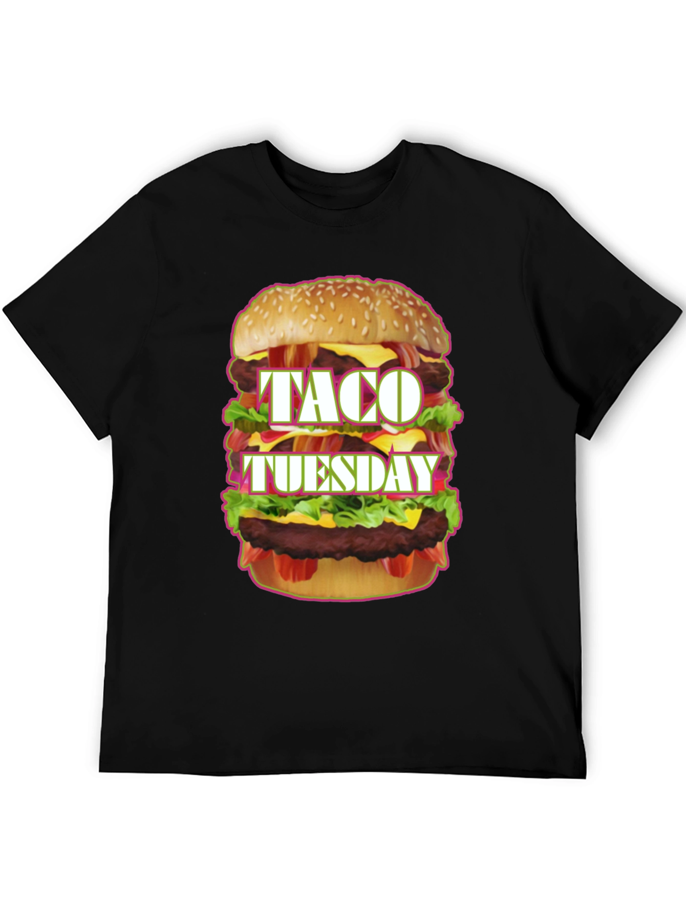 Black Taco Tuesday Burger Graphic Tee view 5