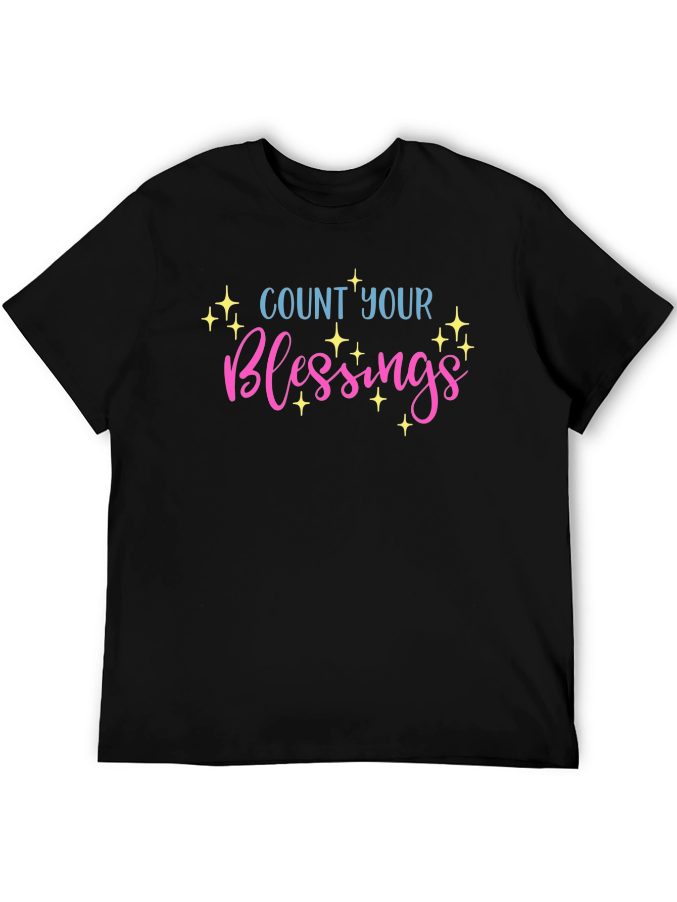 Black Count Your Blessings Graphic T-Shirt - Black view 5
