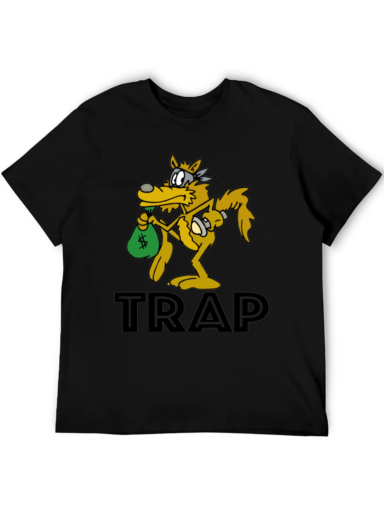 Black Trap Wolf Graphic Tee - Streetwear Style view 5