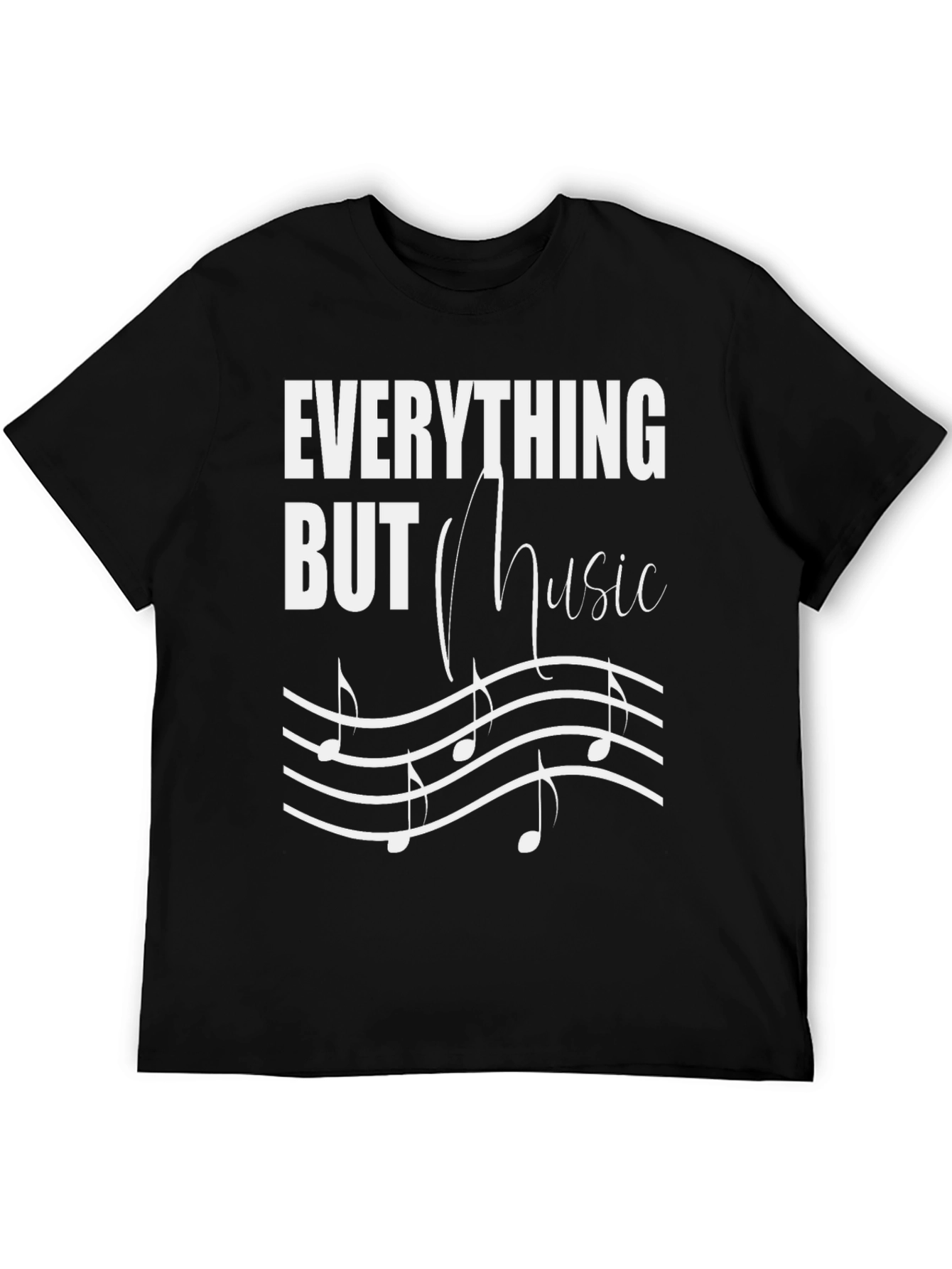 Black Everything But Music Graphic Tee view 5