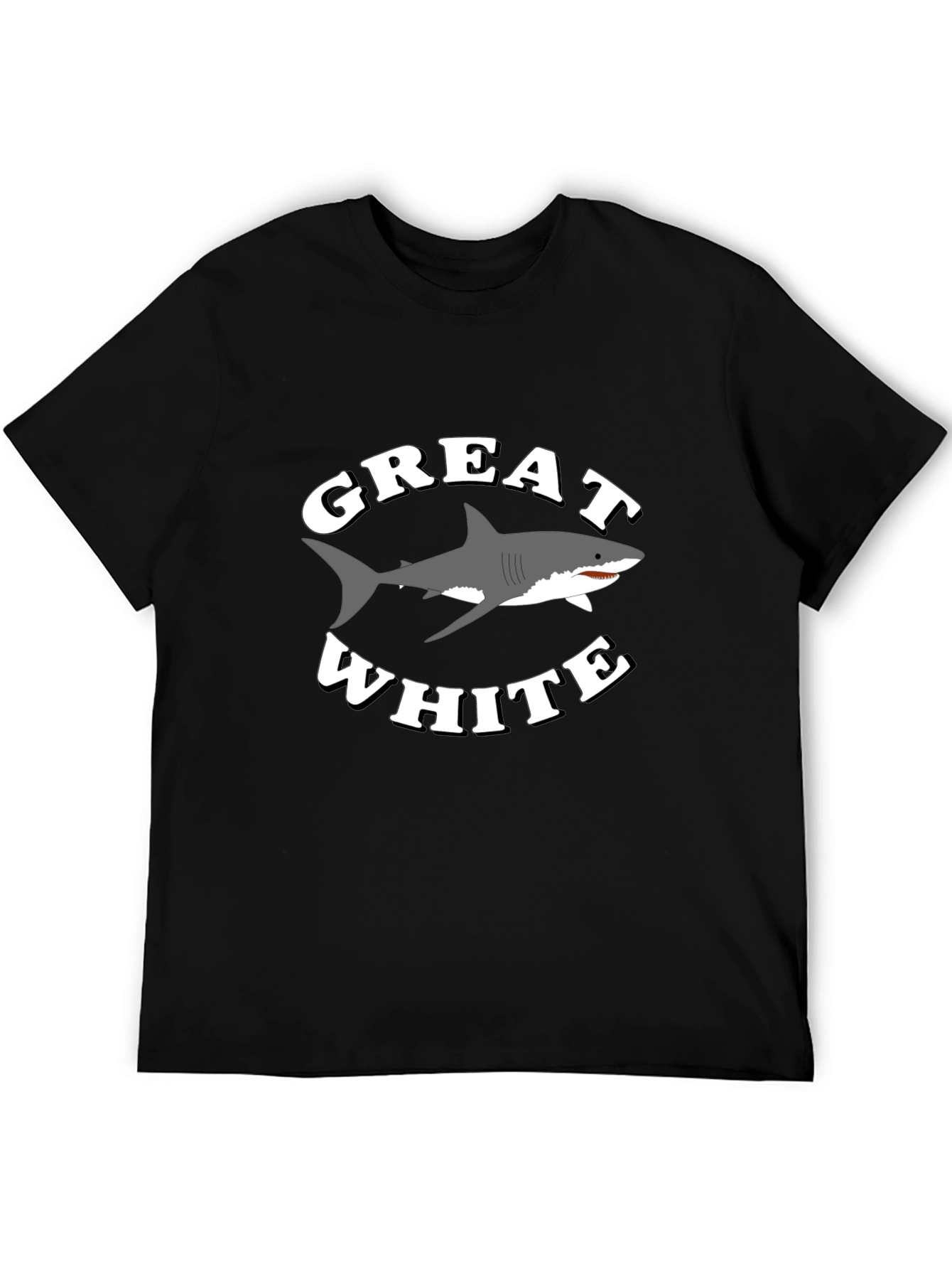 Black Great White Shark Graphic T-Shirt - Black view 5