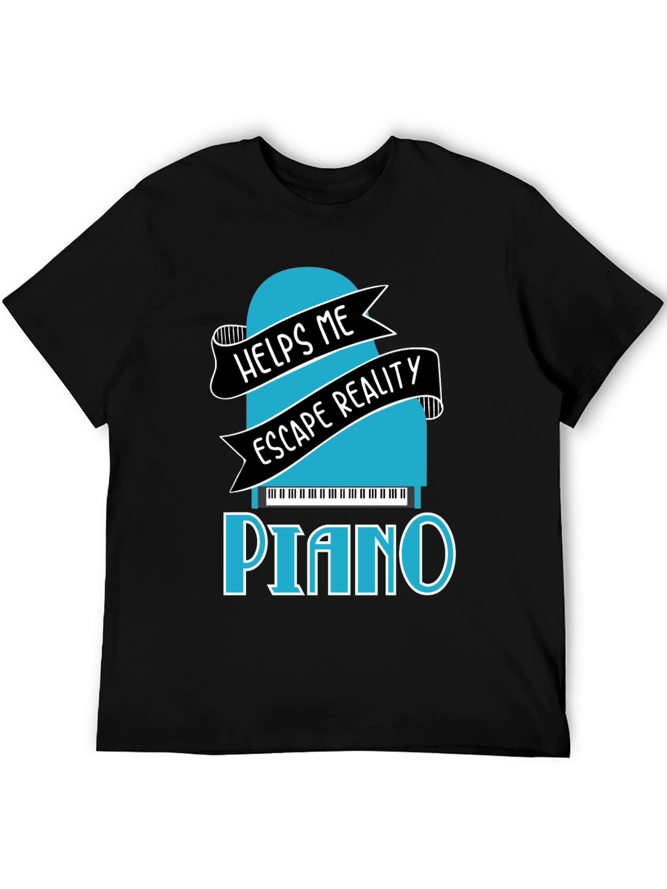 Black Piano Escape Reality Graphic T-Shirt view 5