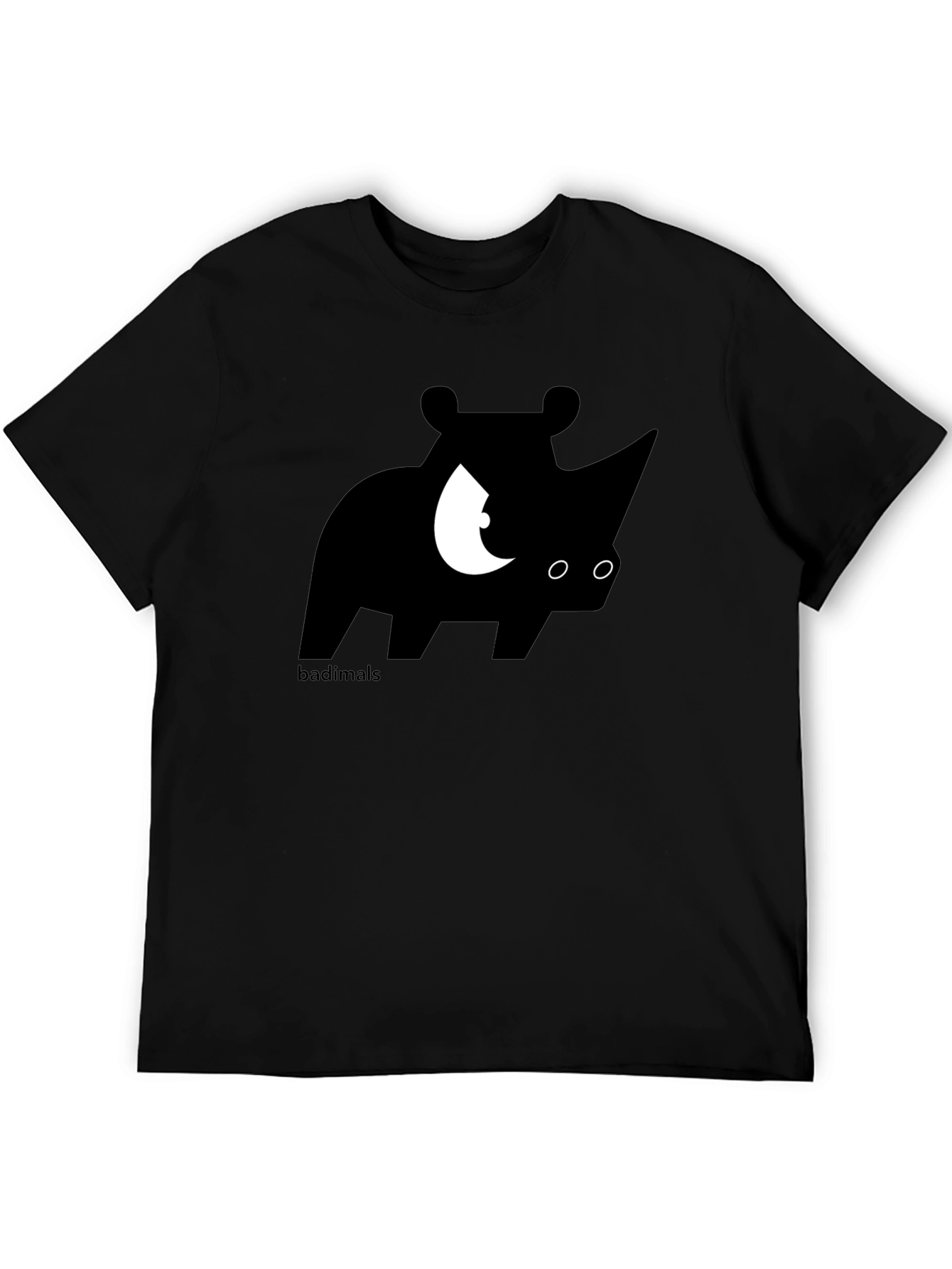 Black Rhinoceros Graphic Print Black T-Shirt view 5