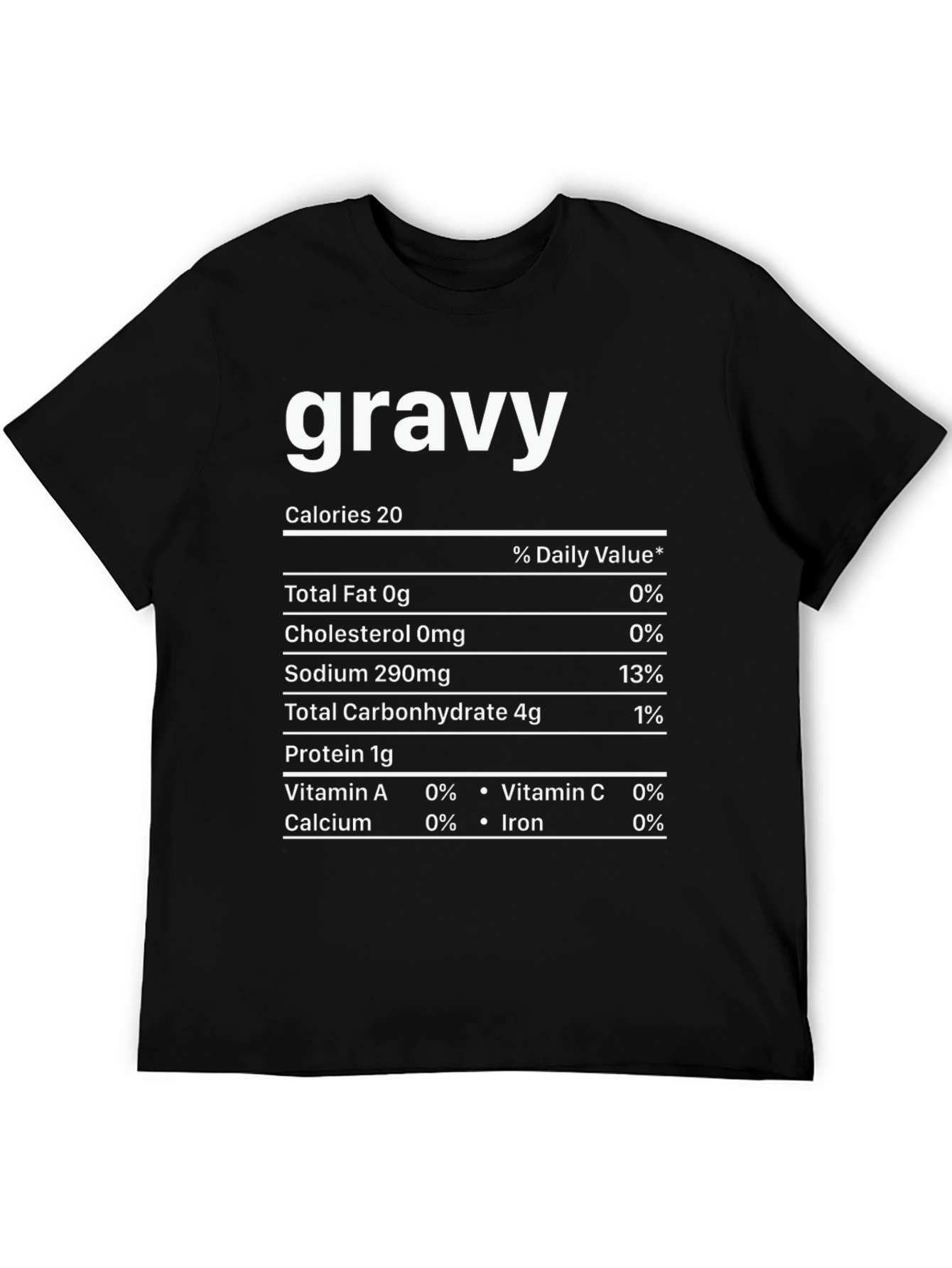 Black Gravy Nutrition Facts Novelty T-Shirt view 5