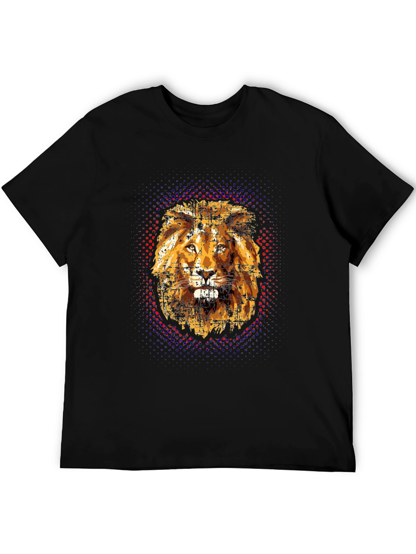 Black Lion Graphic Print Black T-Shirt view 5