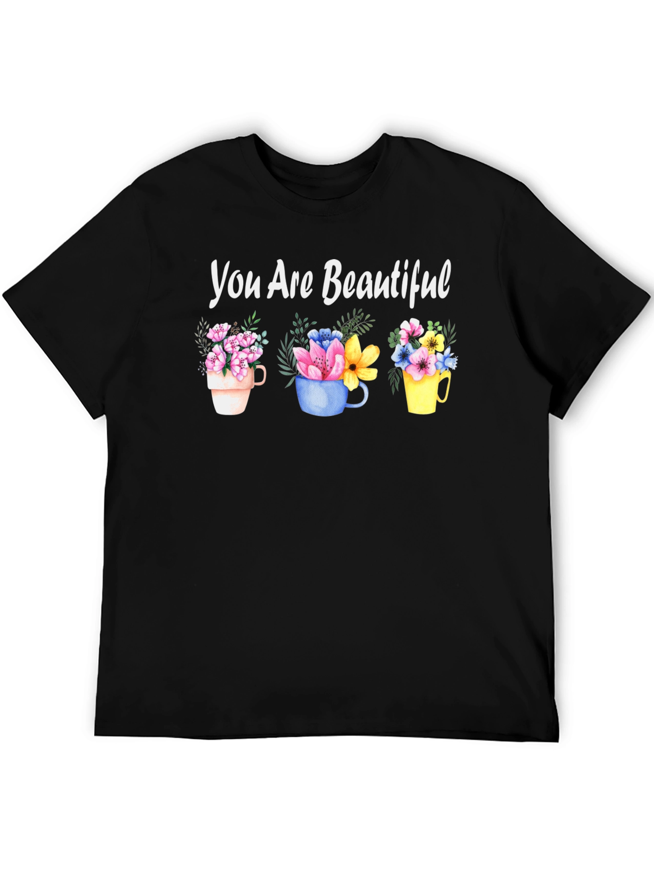 Black You Are Beautiful Floral Mug T-Shirt view 5
