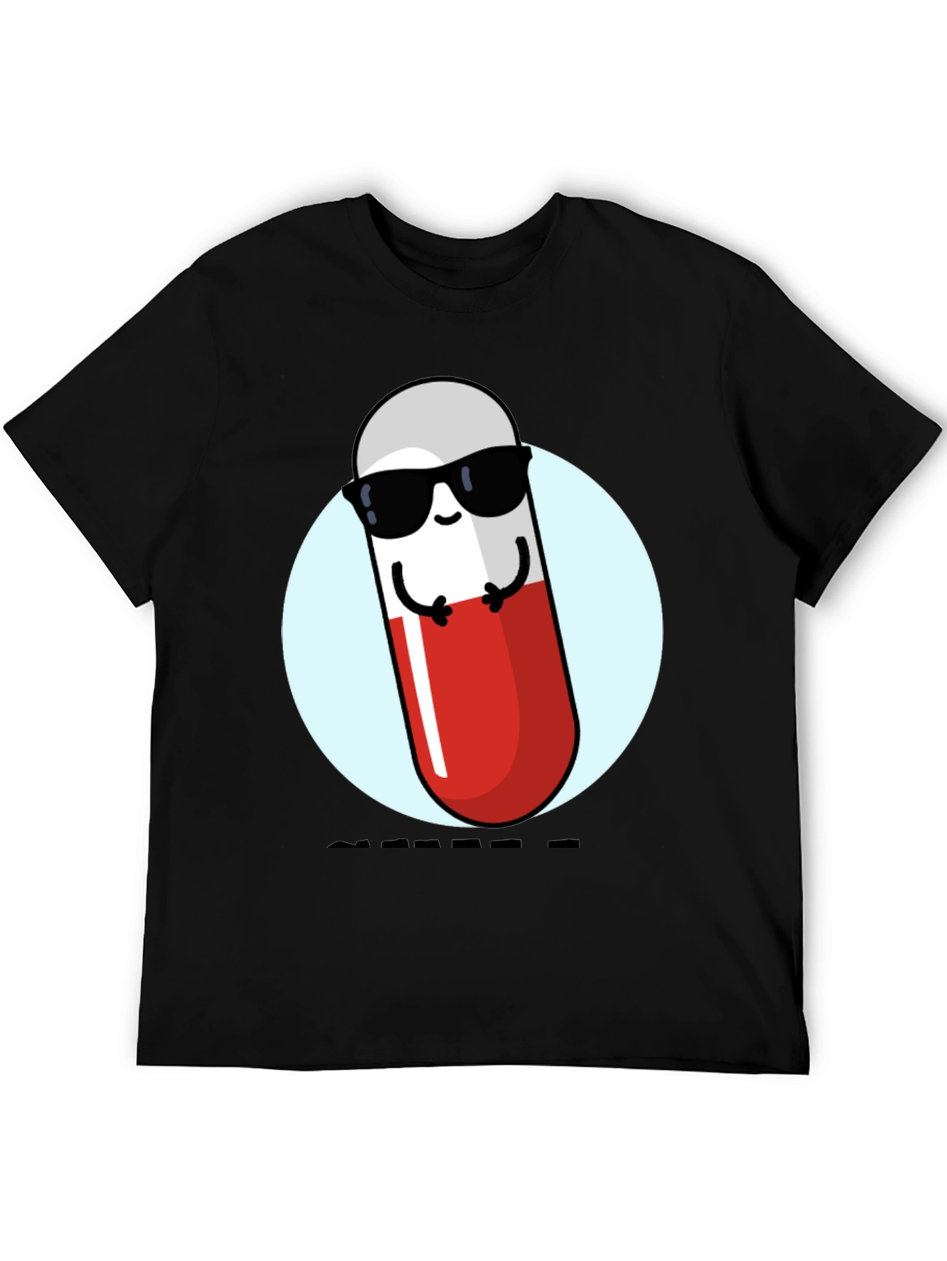 Black Cool Pill T-Shirt - Fun Novelty Graphic Tee view 5