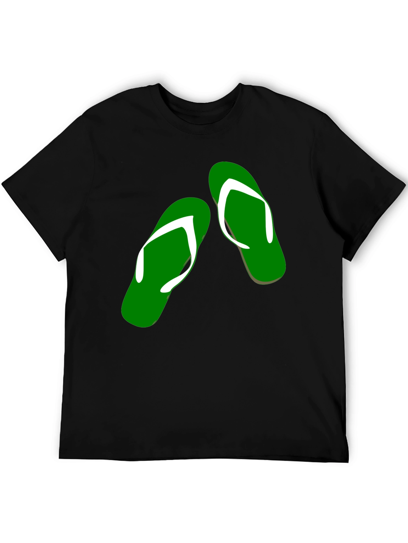 Black Green Flip Flop Graphic Tee - Casual Style view 5