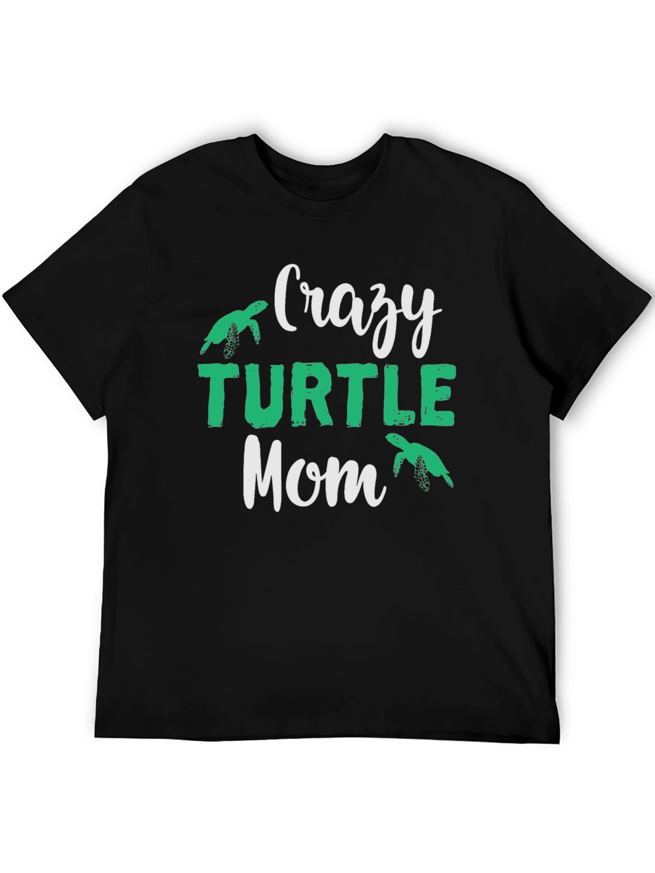 Black Crazy Turtle Mom T-Shirt view 5