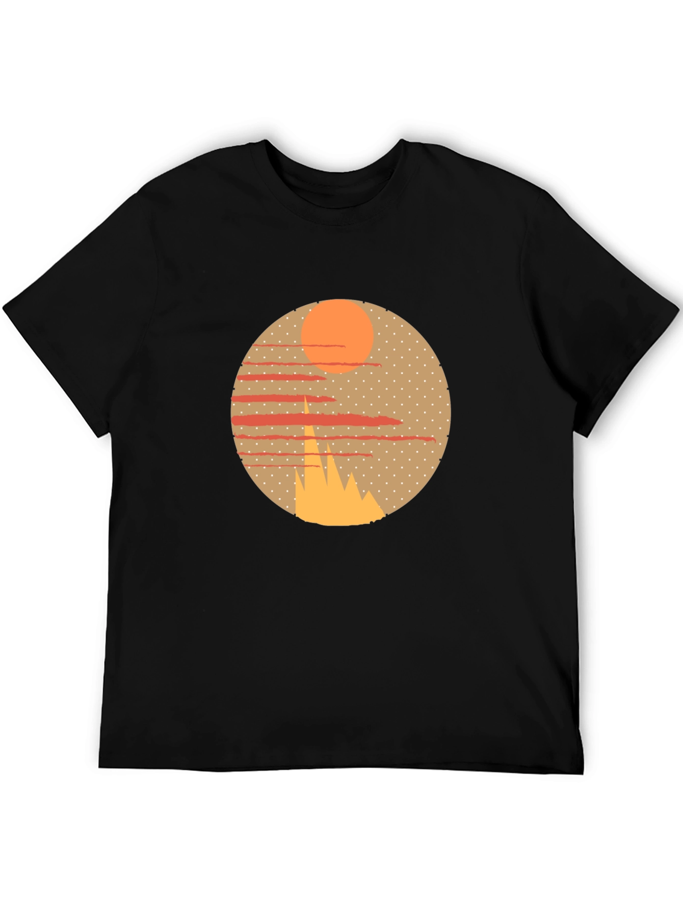 Black Abstract Landscape Graphic Tee view 5