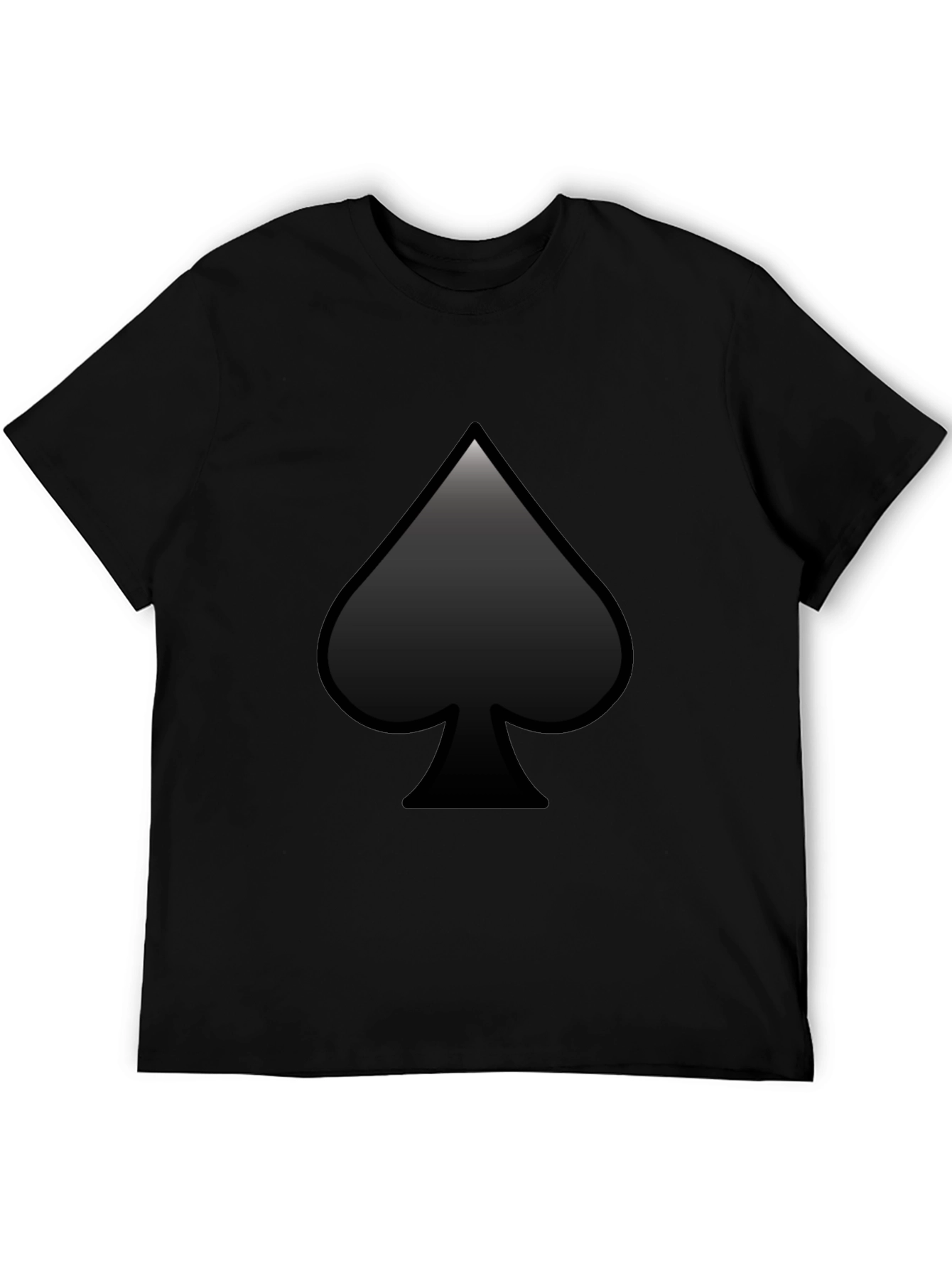 Black Men's Black Spade Graphic T-Shirt view 5