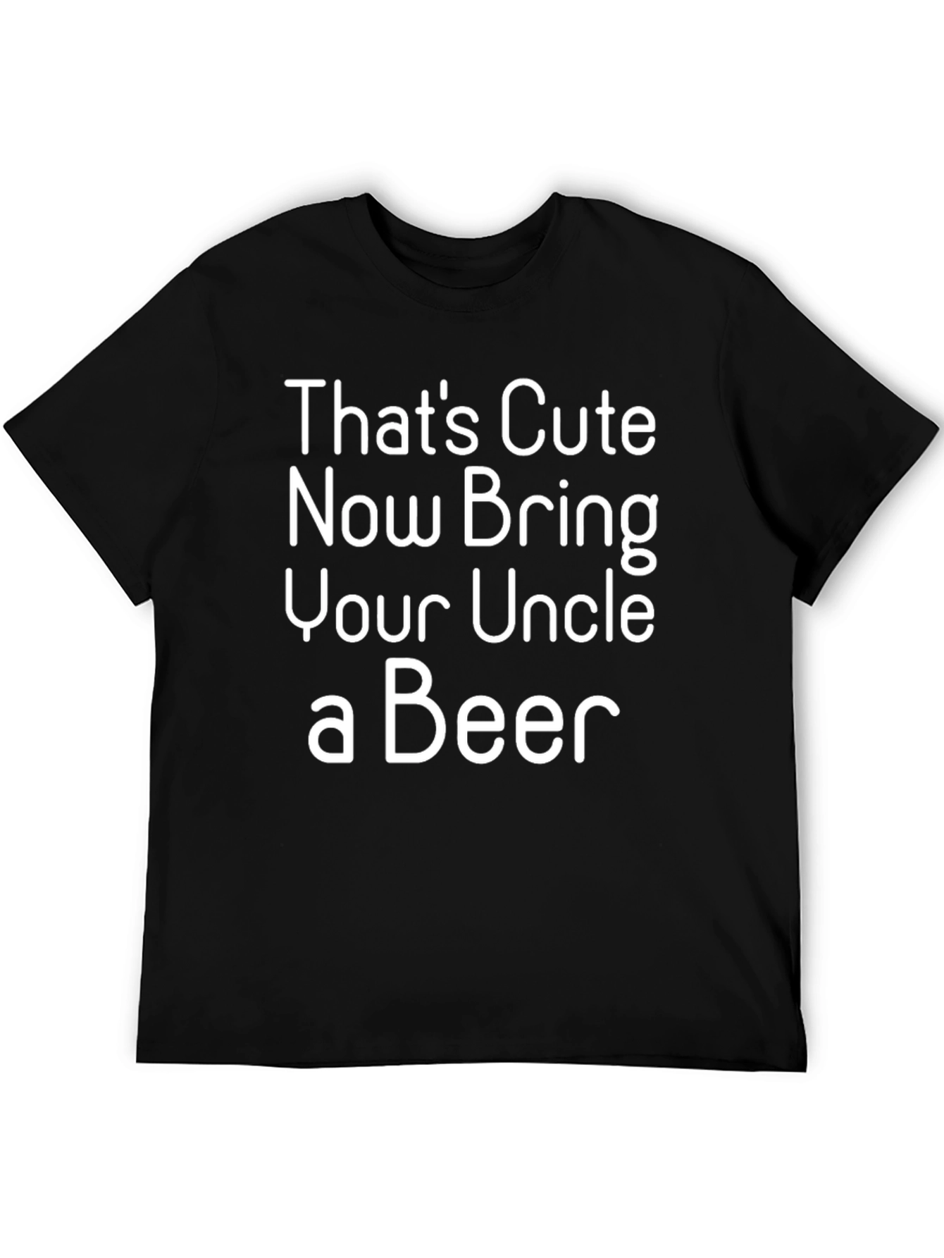 Black That's Cute Uncle Beer T-Shirt view 5