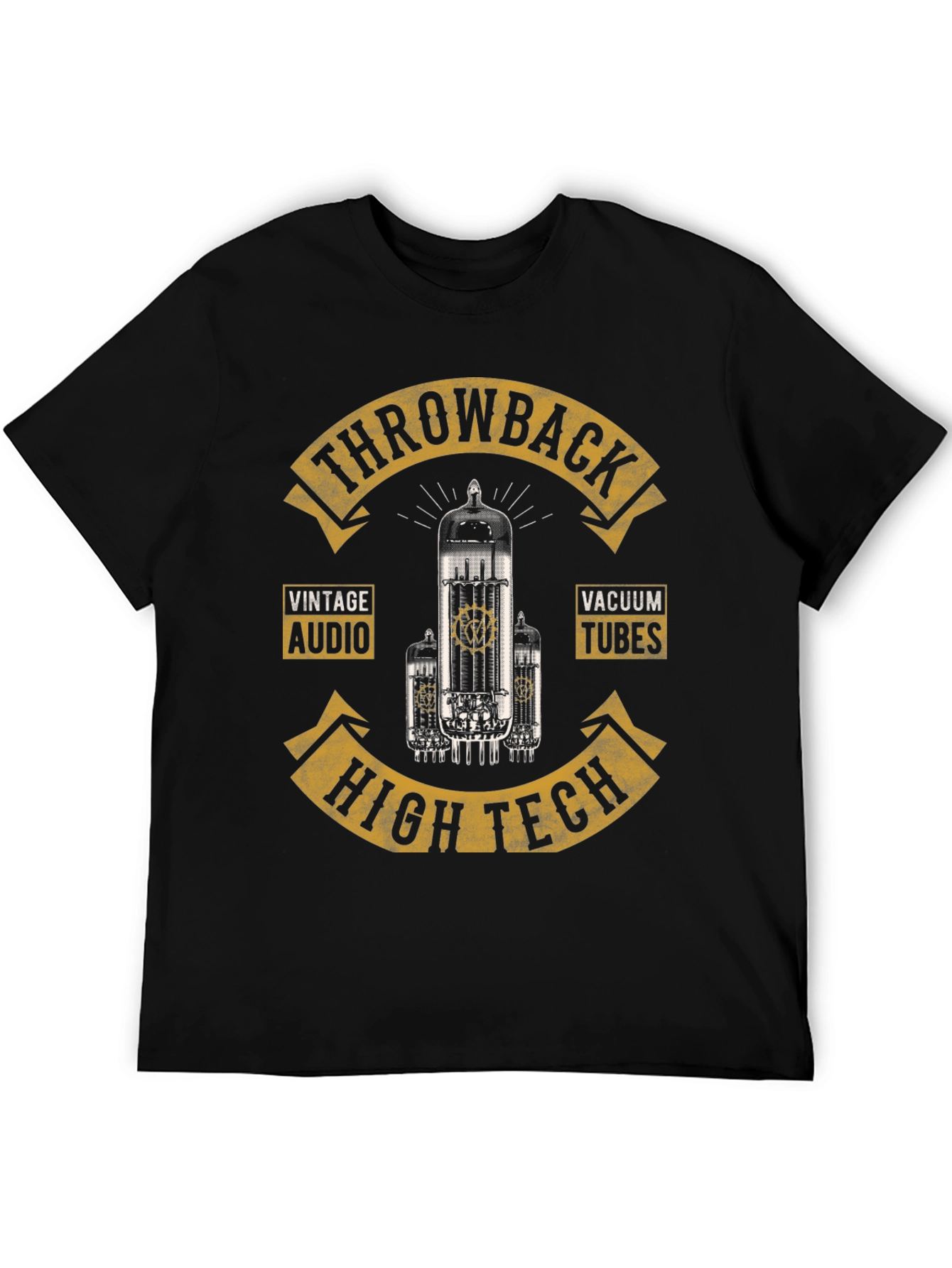 Black Retro Throwback Vacuum Tube T-Shirt view 5