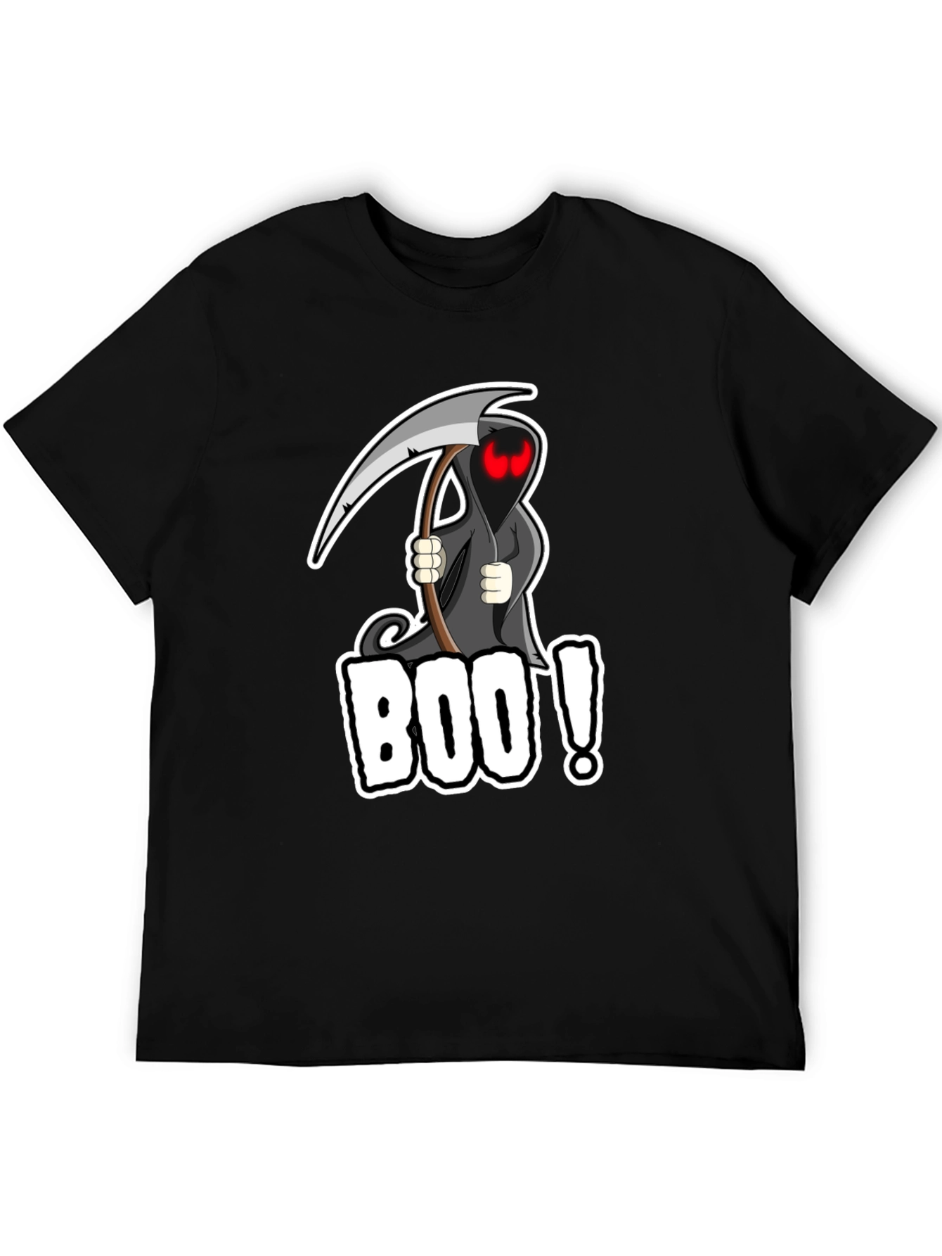 Black Boo! Grim Reaper Graphic Black T-Shirt  view 5