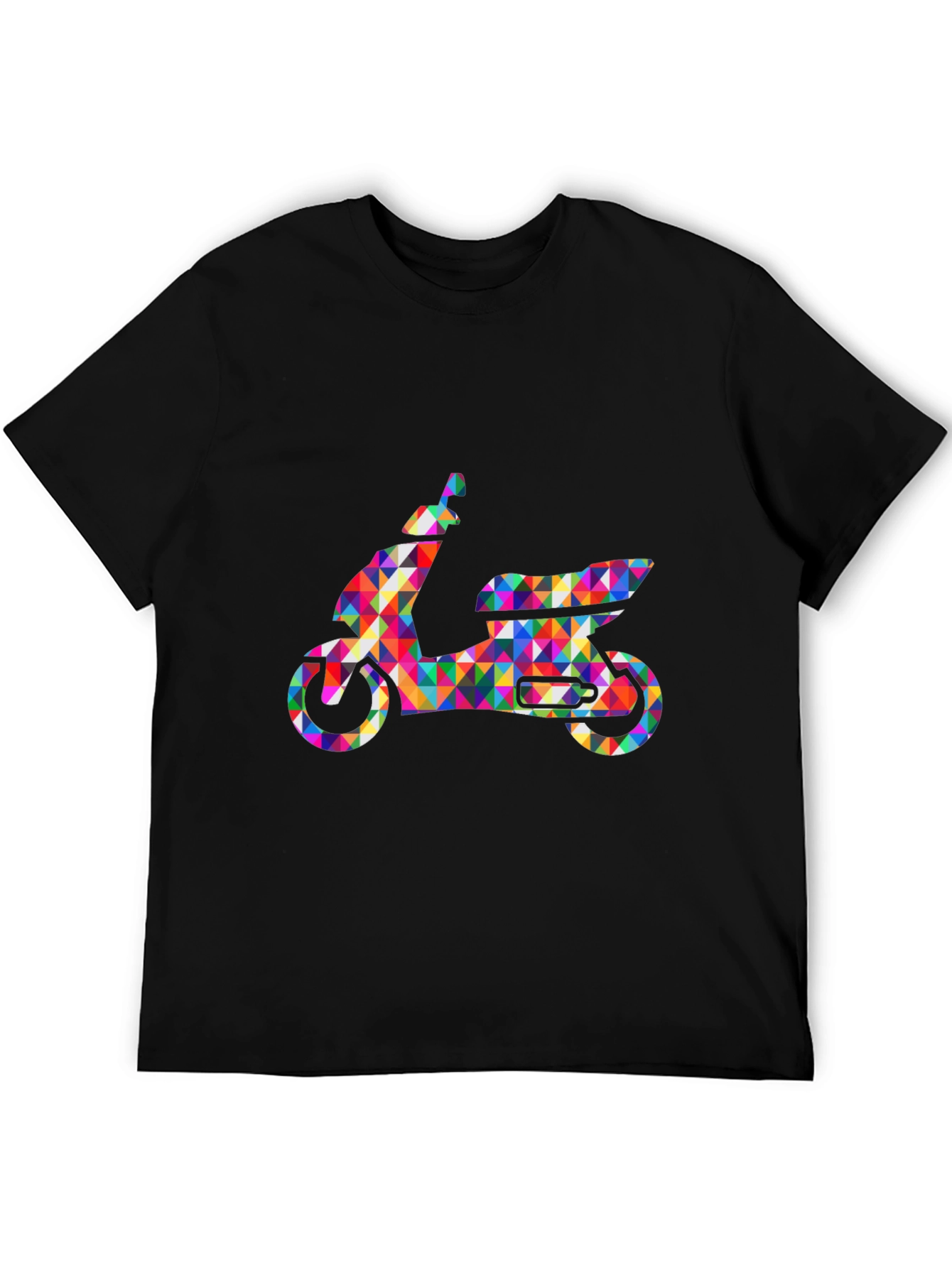 Black Geometric Scooter Graphic T-Shirt - Stylish Men's Tee view 5