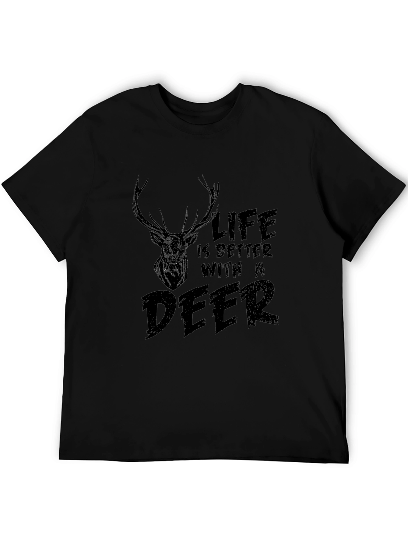 Black Life is Better With a Deer Black Graphic Tee view 5