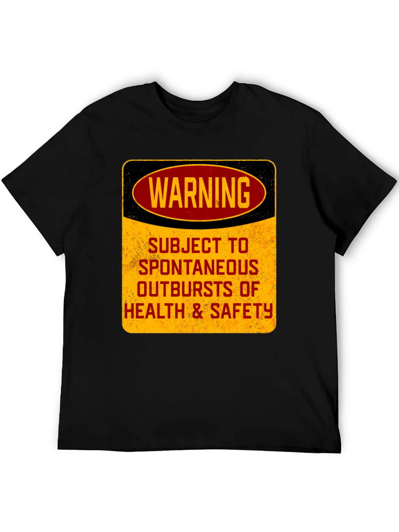 Black Warning: Spontaneous Outbursts T-Shirt - Funny Health & Safety Tee view 5