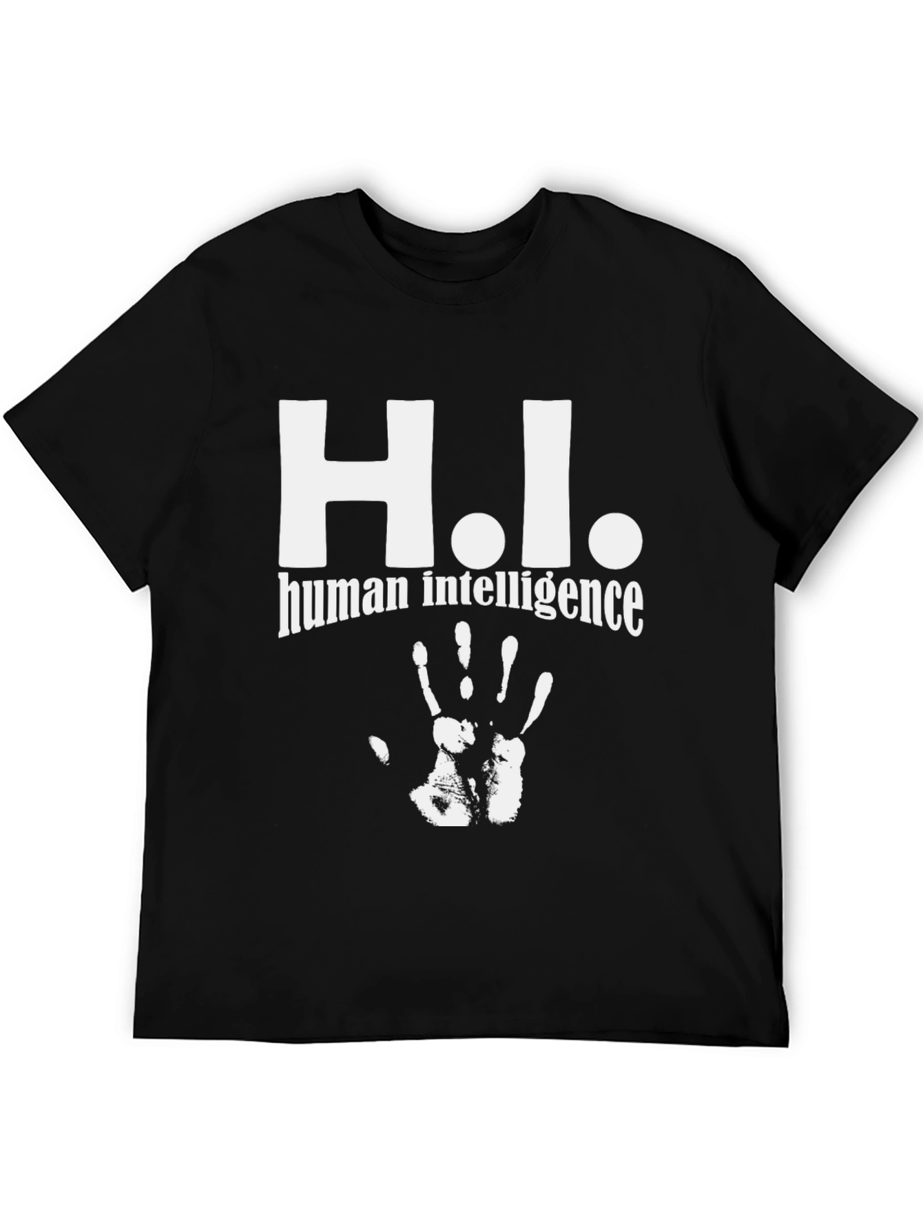 Black H.I. Human Intelligence Black Graphic Tee view 5