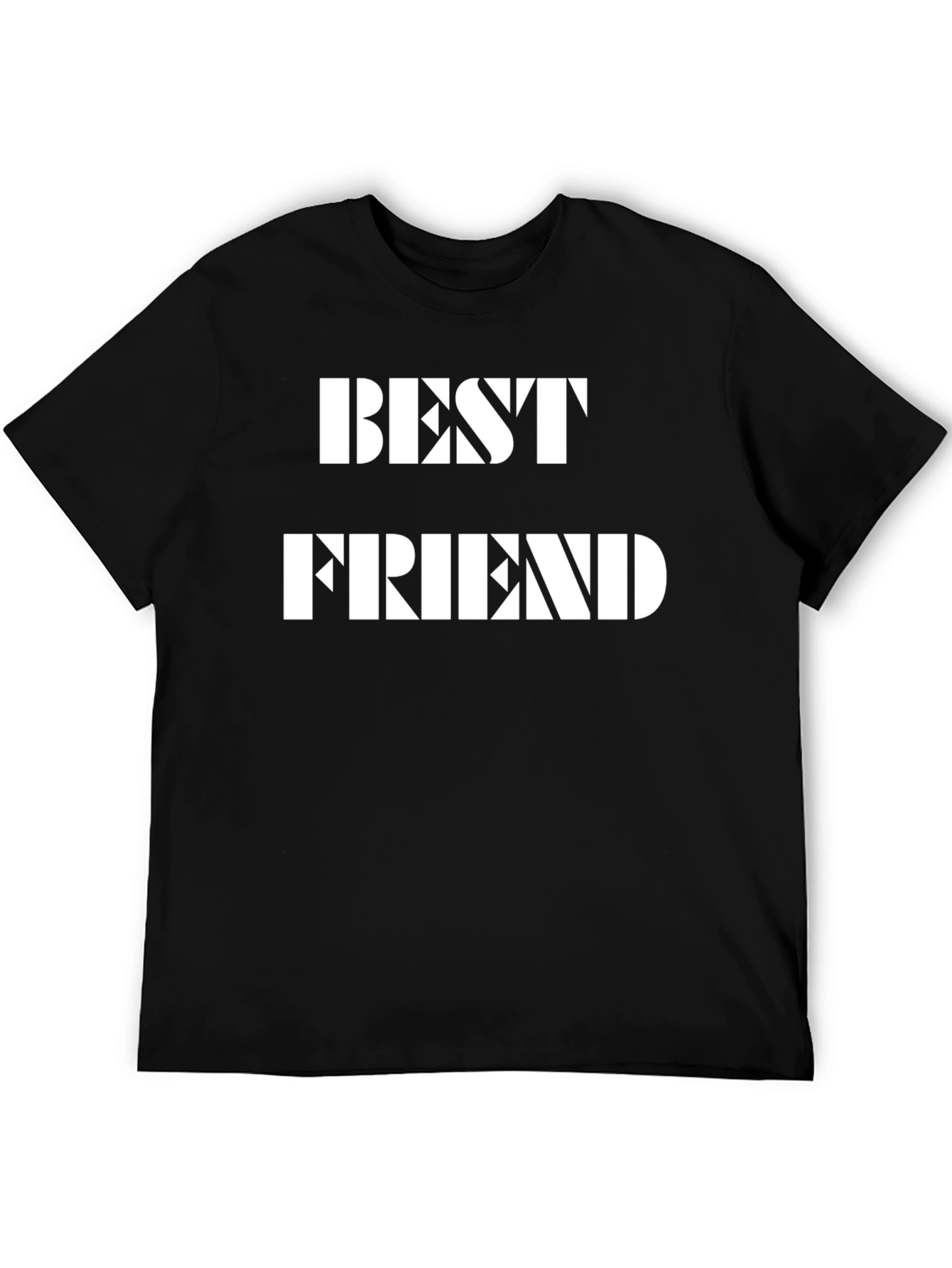 Black Best Friend Graphic Tee - Black Cotton T-Shirt view 5