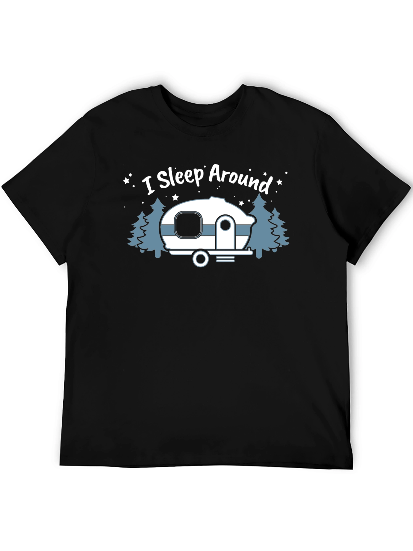 Black I Sleep Around Camper Graphic T-Shirt view 5