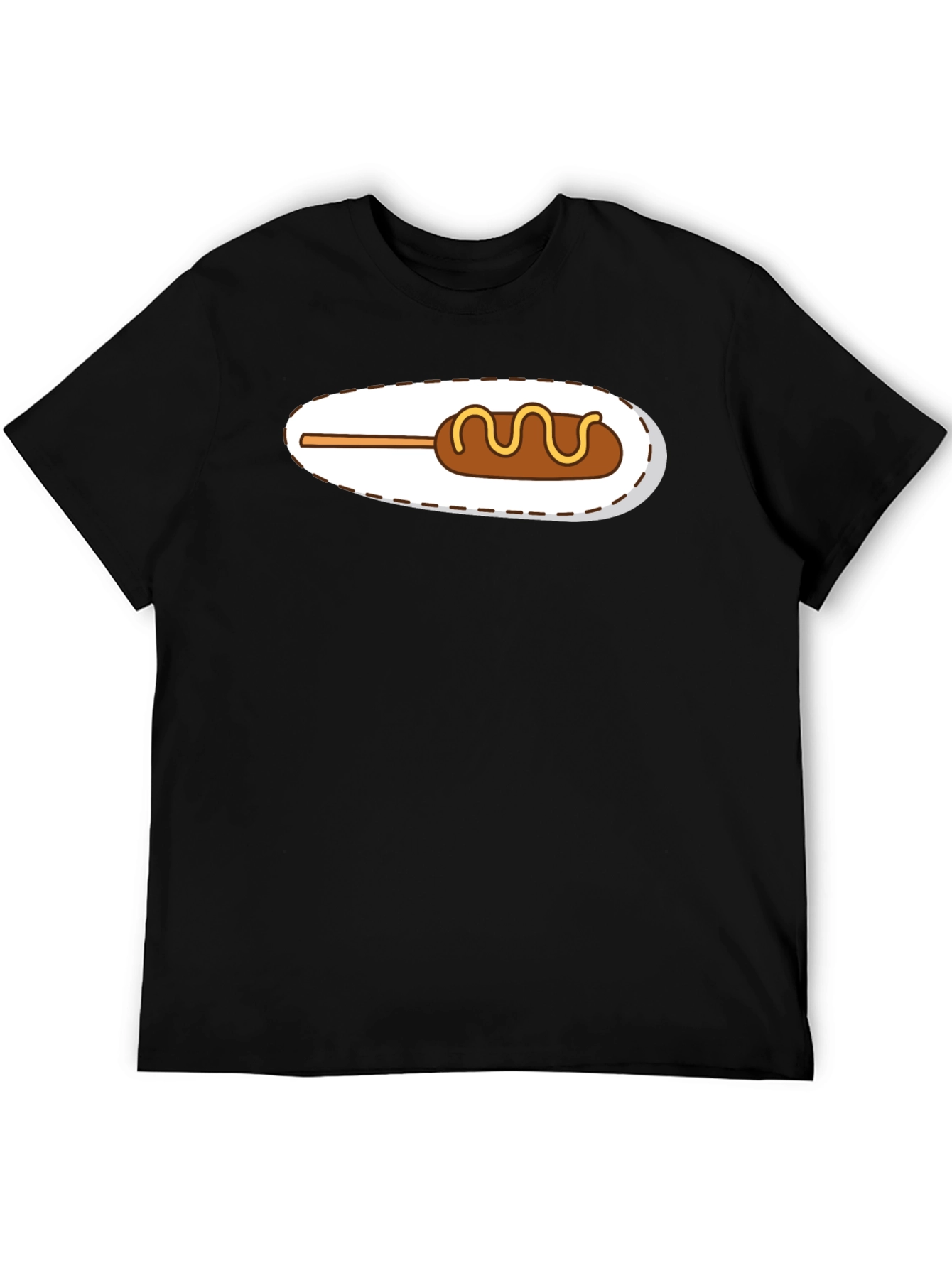 Black Novelty Corn Dog Graphic T-Shirt view 5