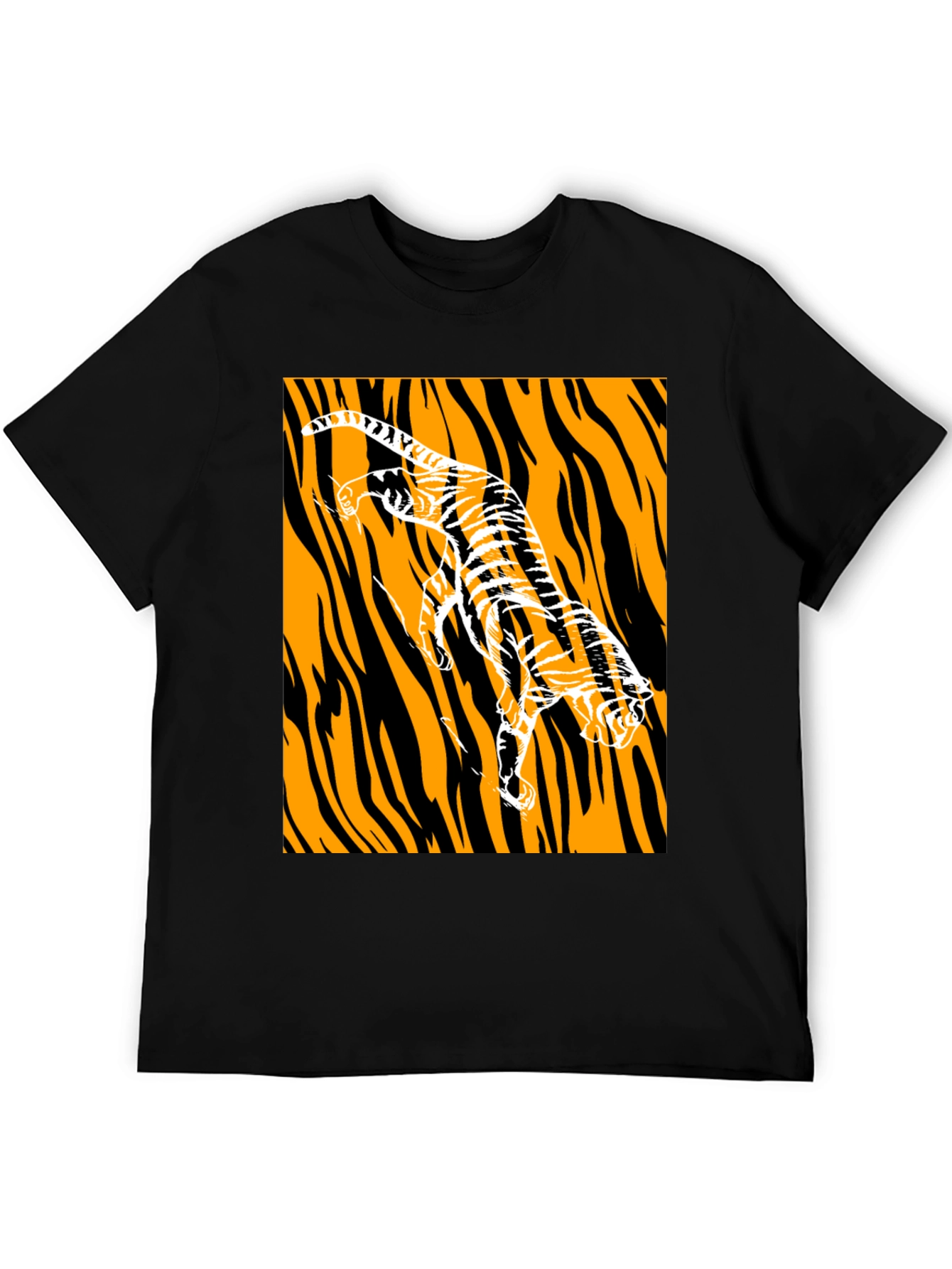 Black Tiger Graphic Print Black T-Shirt view 5