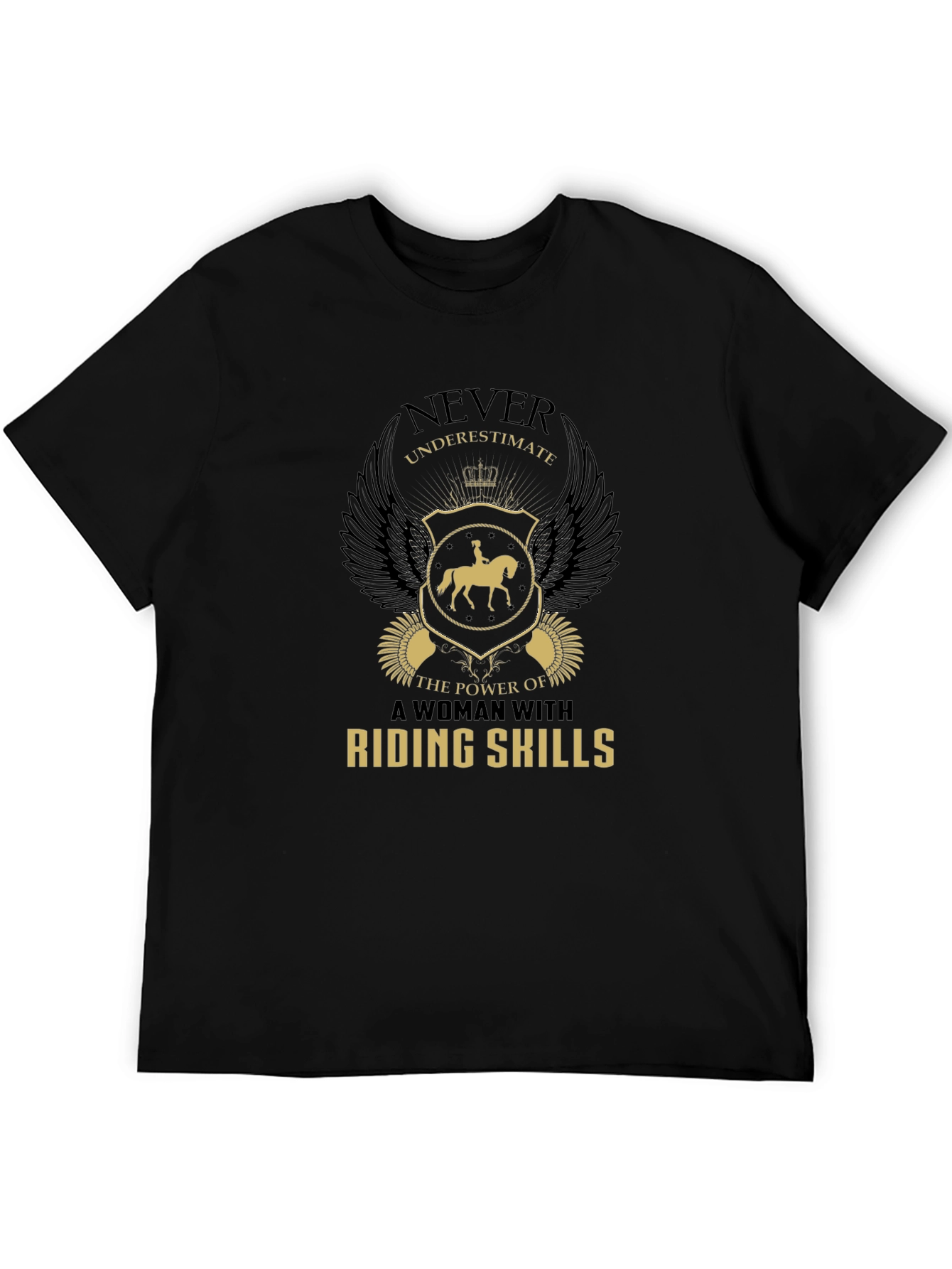 Black Riding Skills Graphic Tee - Black Cotton Comfort Fit view 5