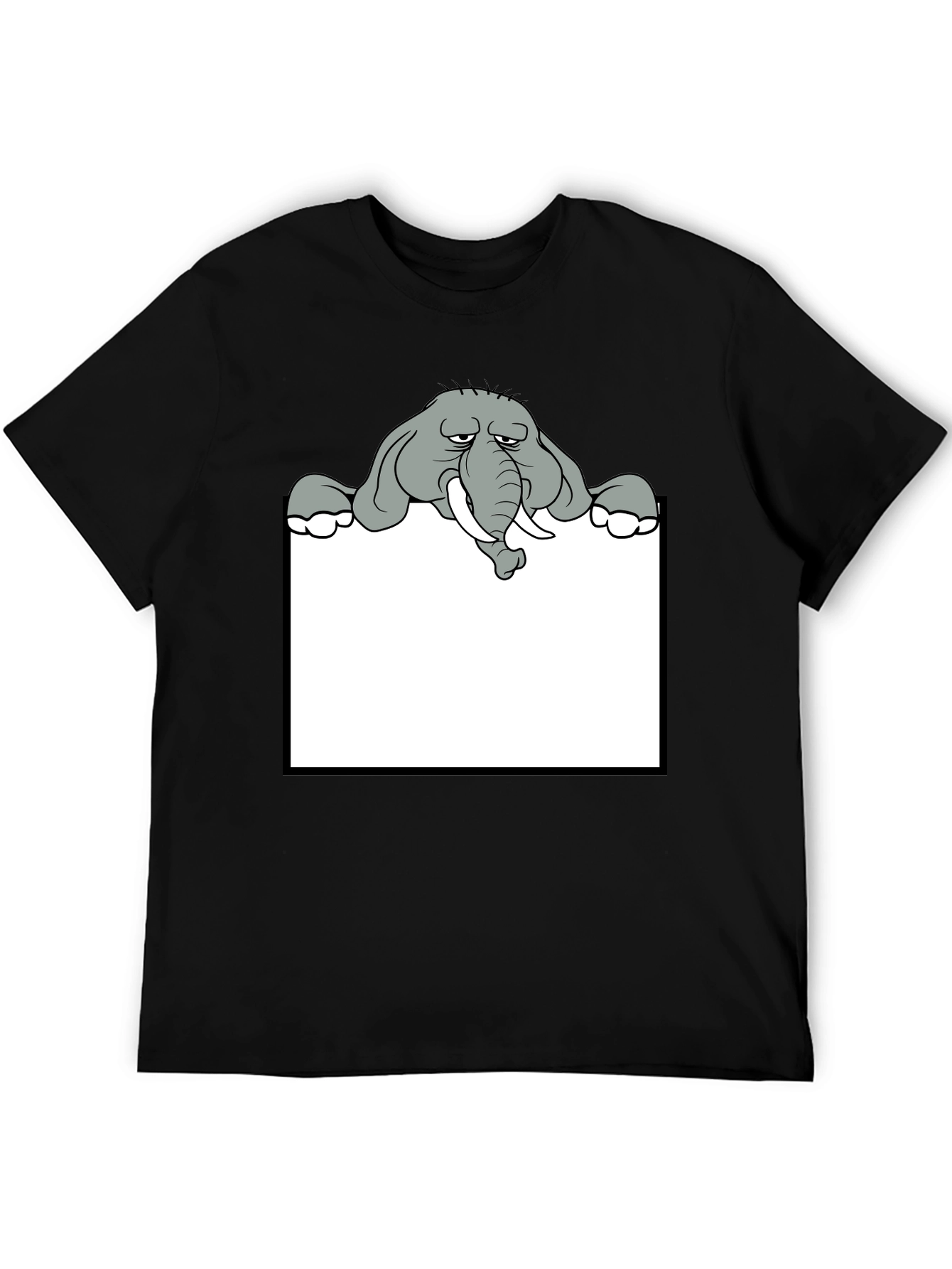 Black Elephant Peek-a-boo Graphic Tee - Unique Design view 5