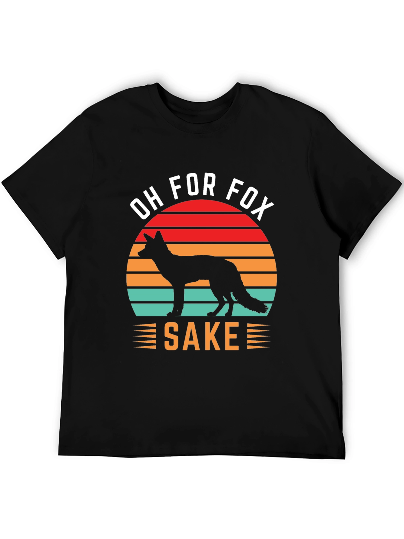 Black Oh For Fox Sake T-Shirt, Novelty Fox Lover Tee view 5