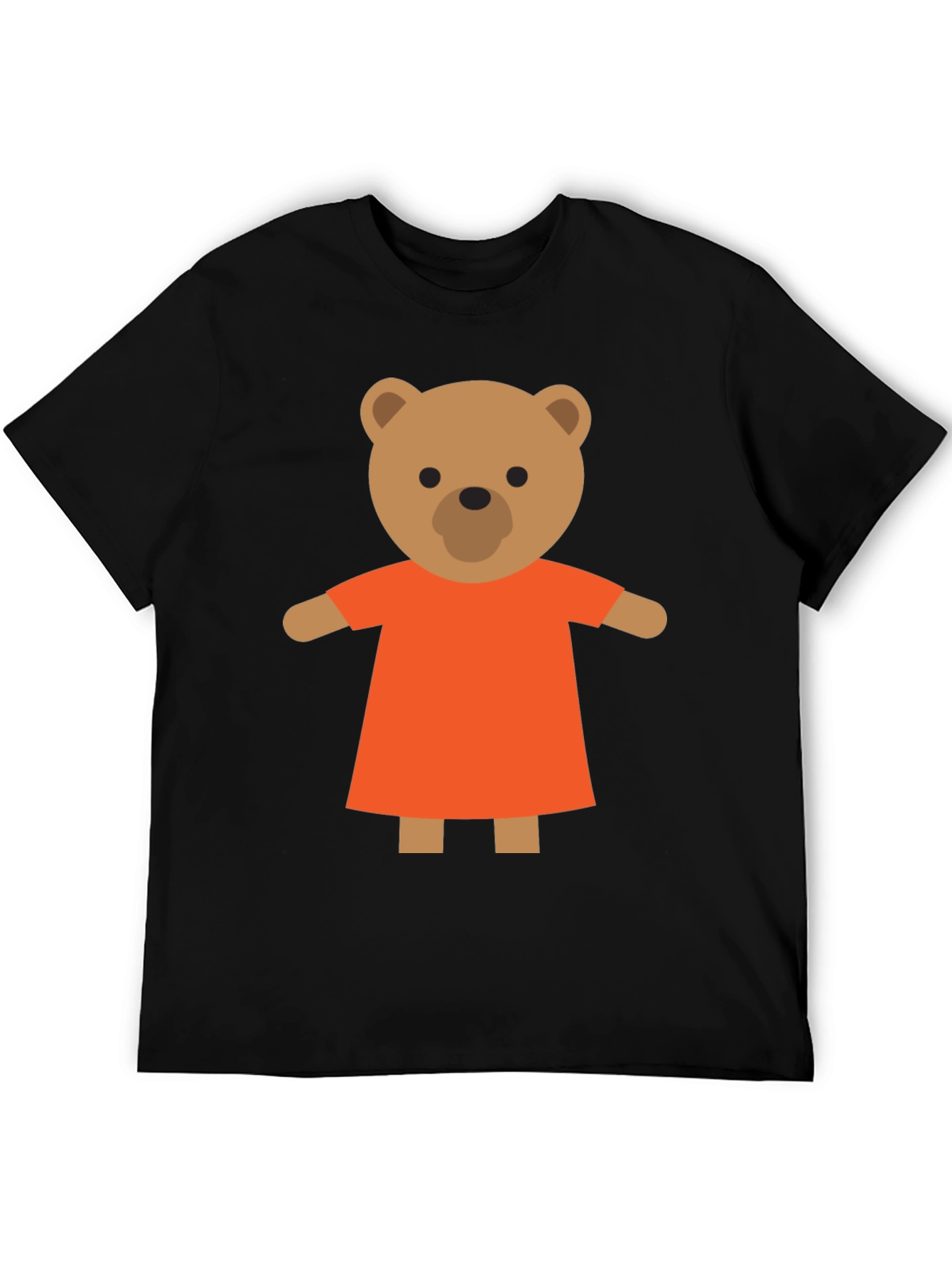 Black Cute Cartoon Teddy Bear T-Shirt view 5