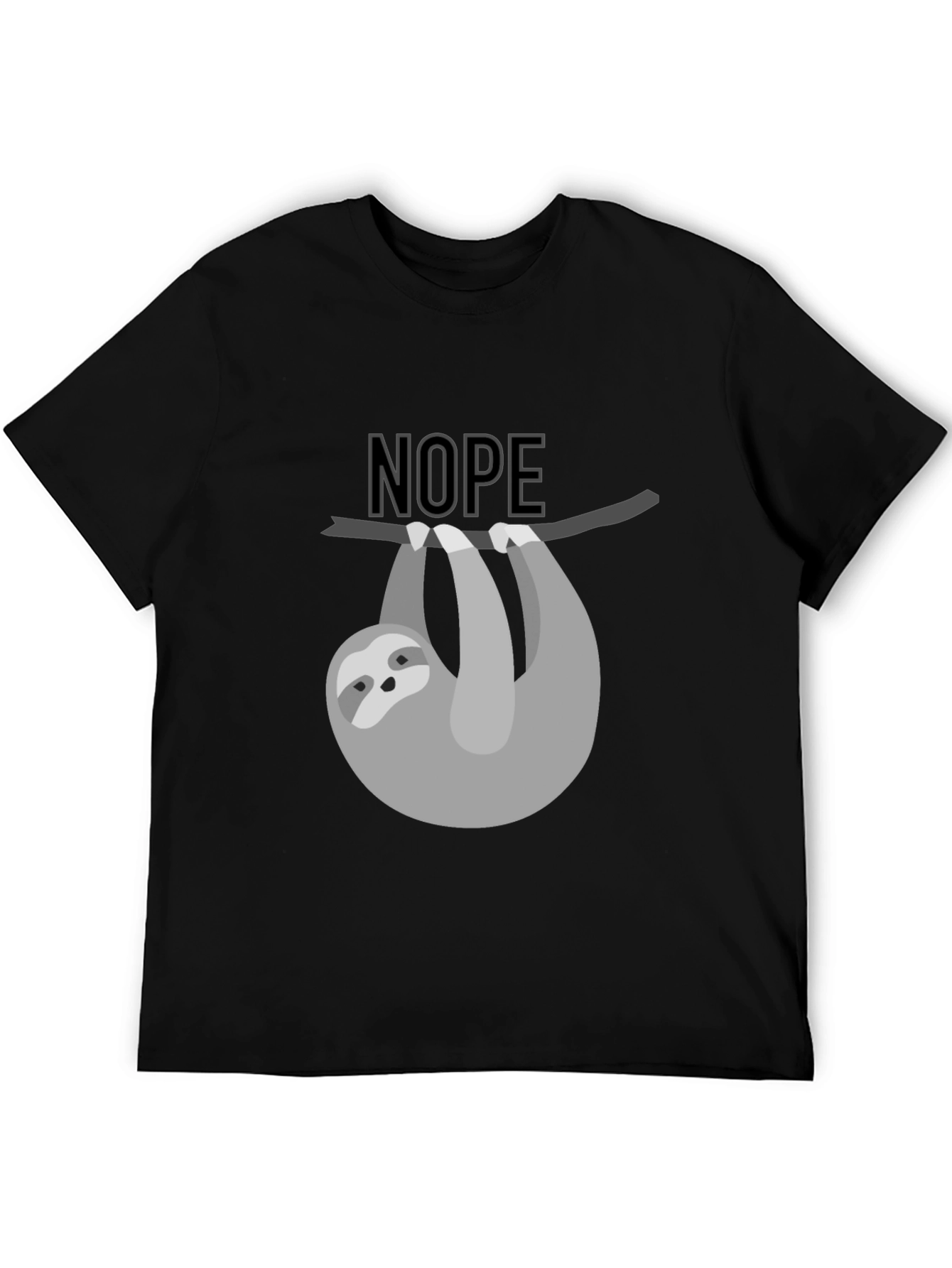 Black Nope Sloth Graphic Tee - Men's Black T-Shirt view 5