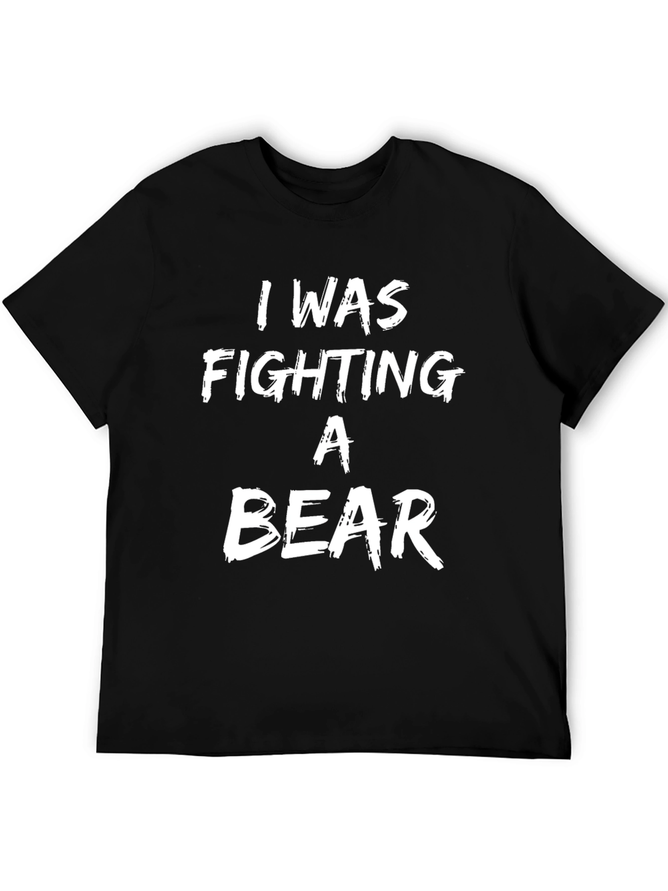 Black I Was Fighting a Bear Graphic T-Shirt view 5