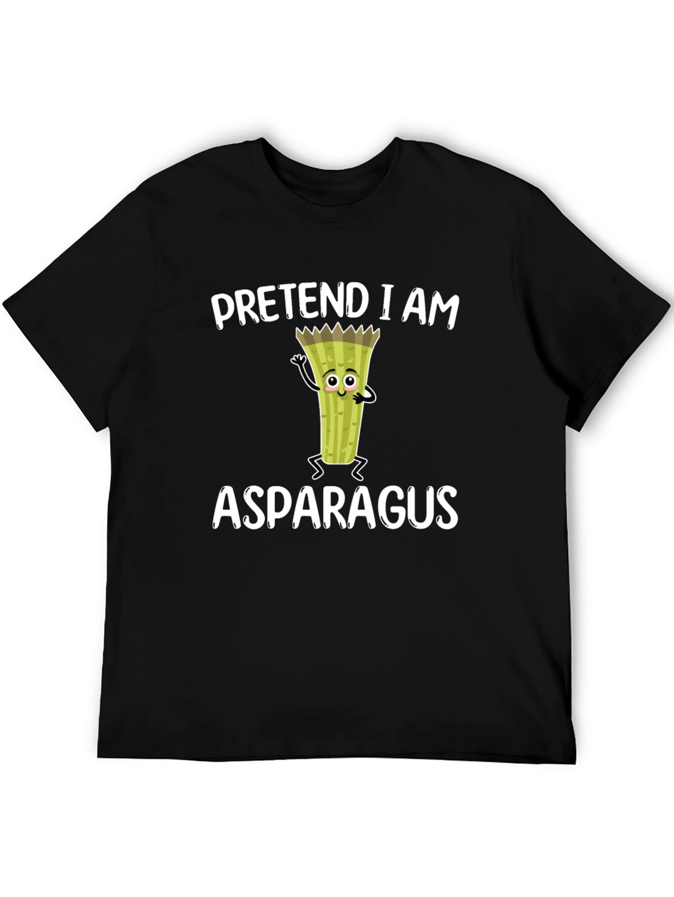 Black Pretend I am Asparagus Funny T-Shirt view 5