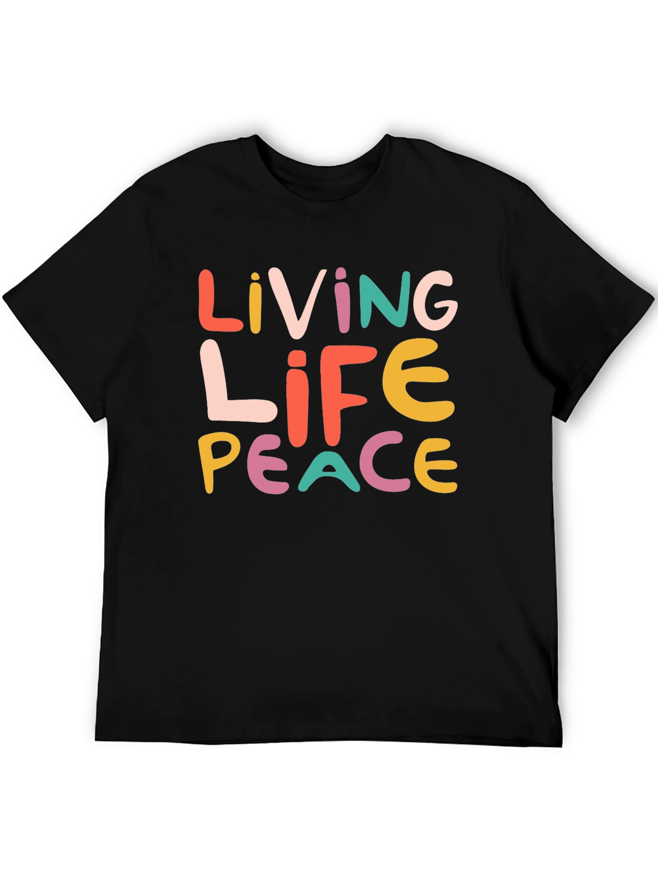 Black Living Life Peace Graphic T-Shirt - Unisex view 5