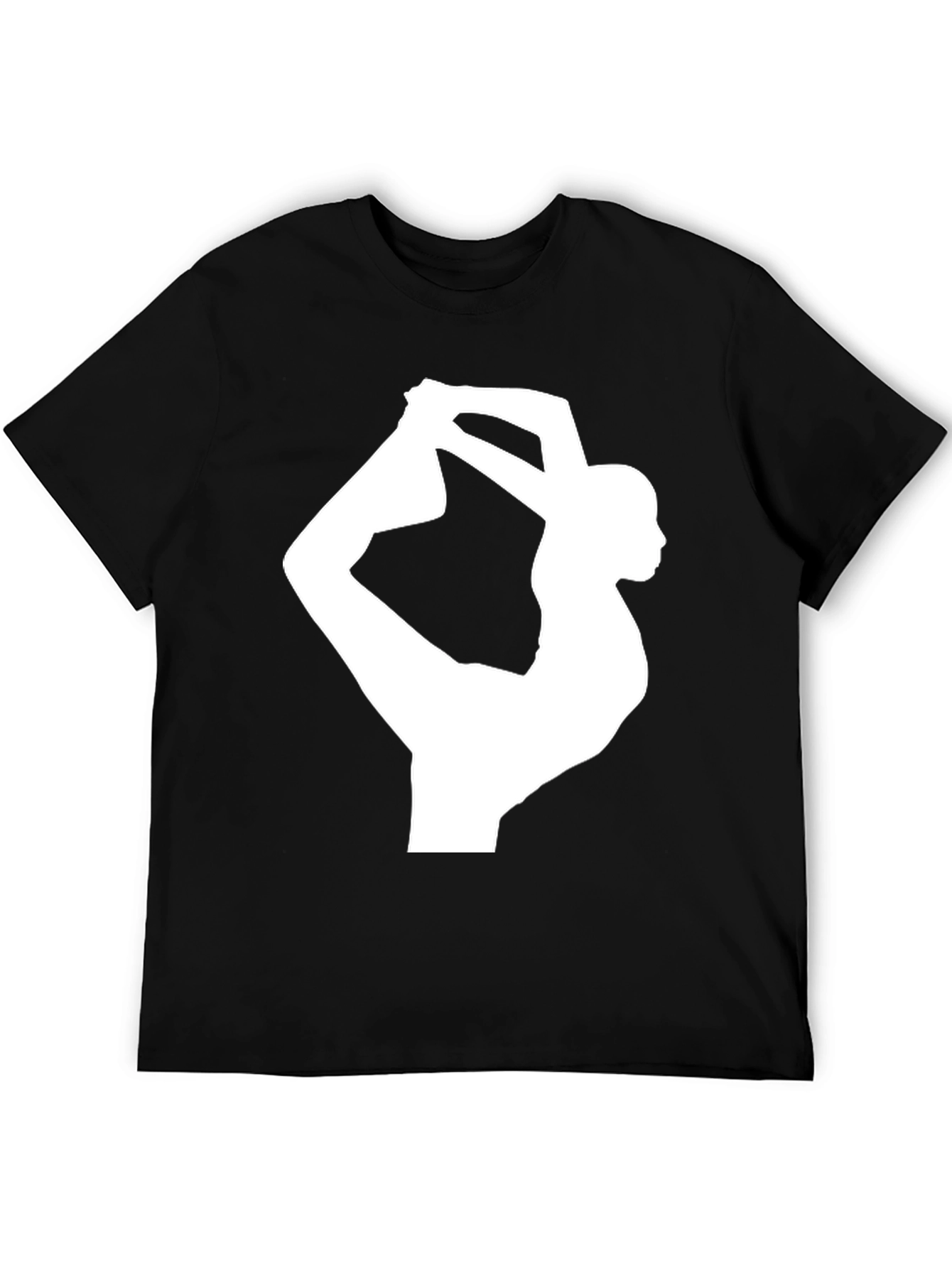 Black Yoga Pose Graphic Tee - Black Cotton Blend view 5