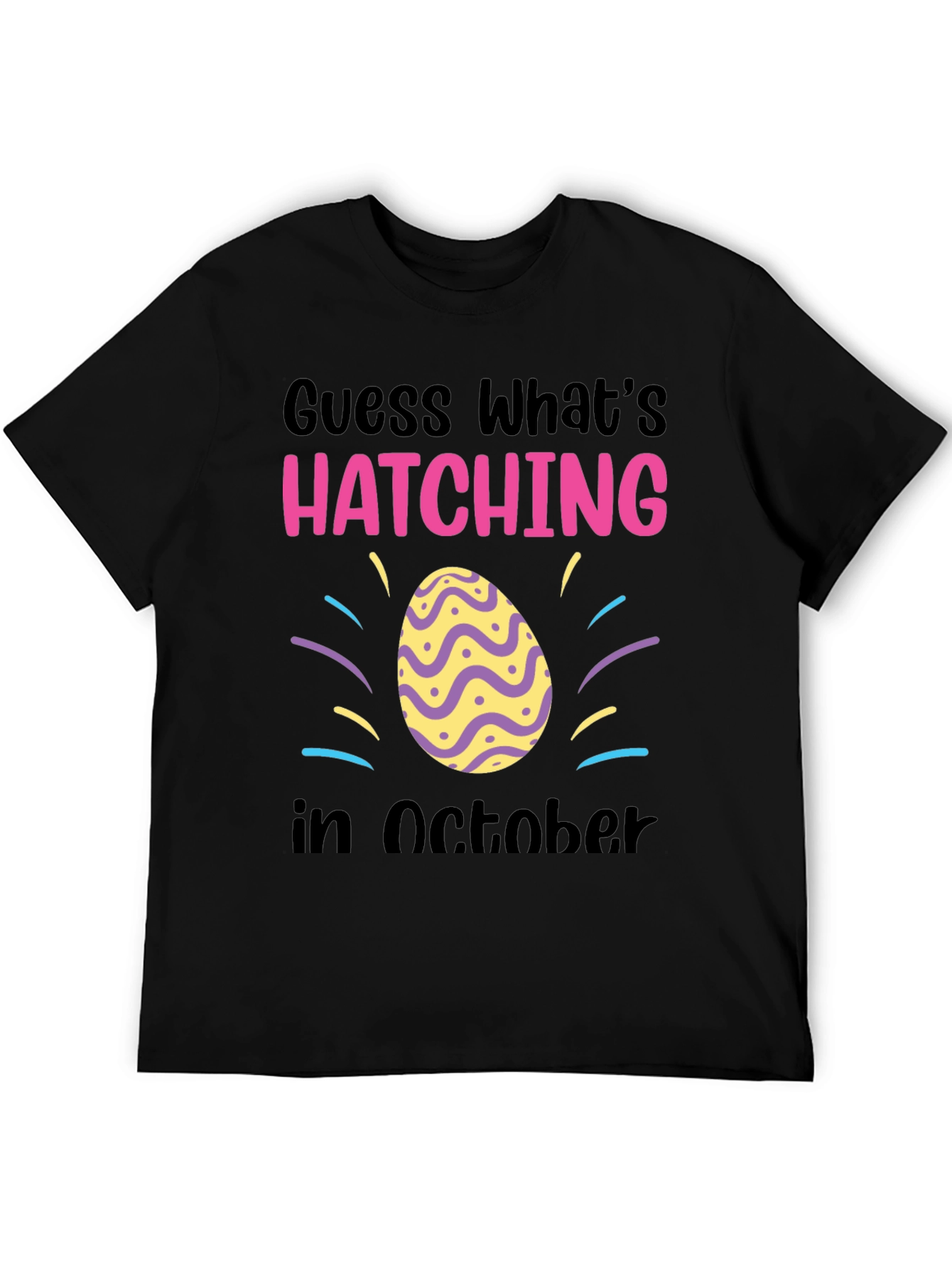 Black Hatching in October T-Shirt - Baby Announcement Tee view 5