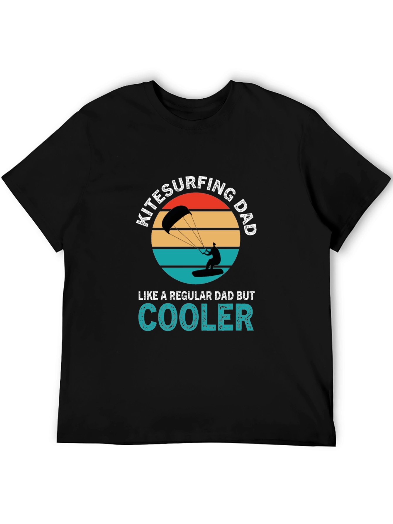 Black Kitesurfing Dad T-Shirt - Cooler Than Regular! view 5